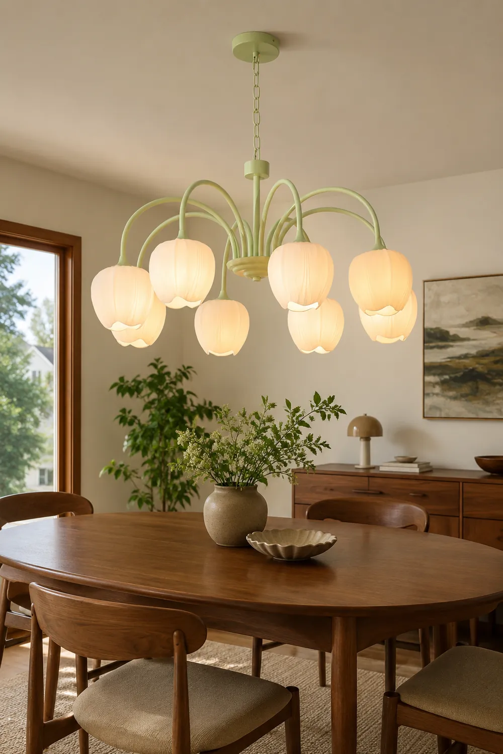Tulip Matcha Chandelier - Lumpaz