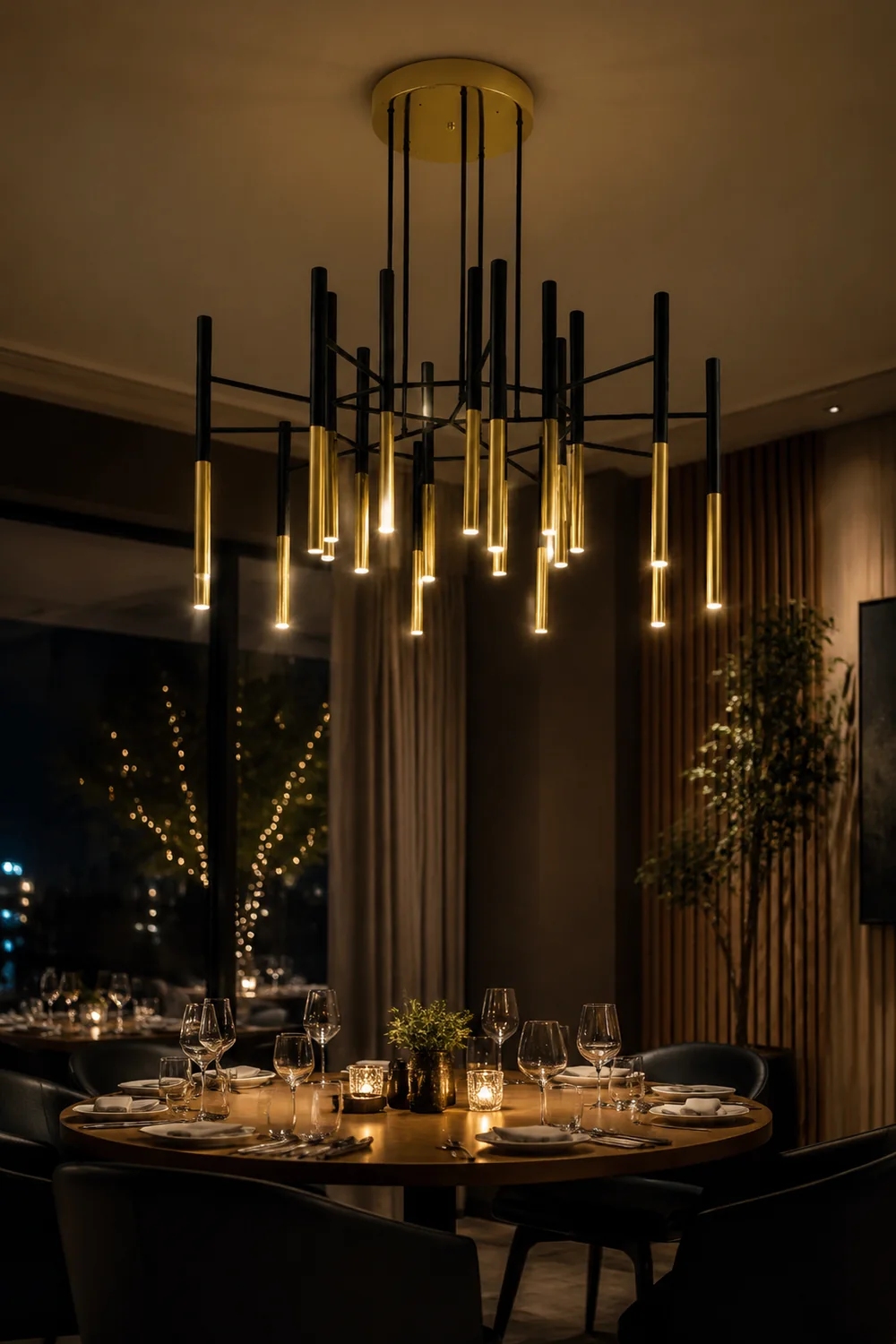 Metal Tubular Chandelier - Lumpaz