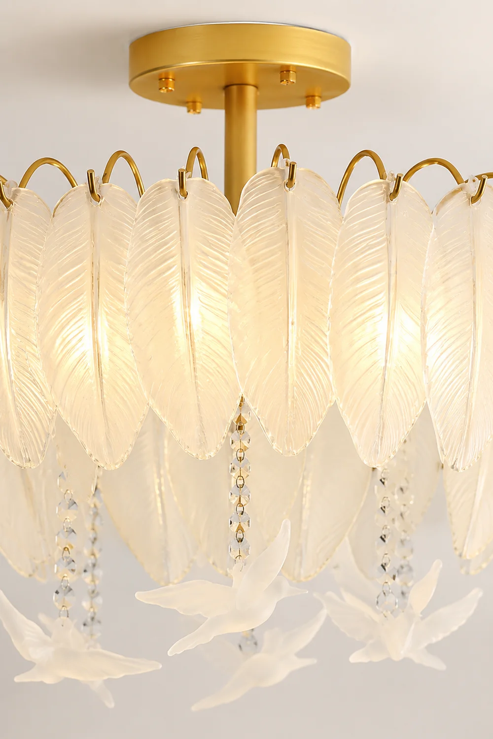 Glass Feather Ceiling Light - Lumpaz
