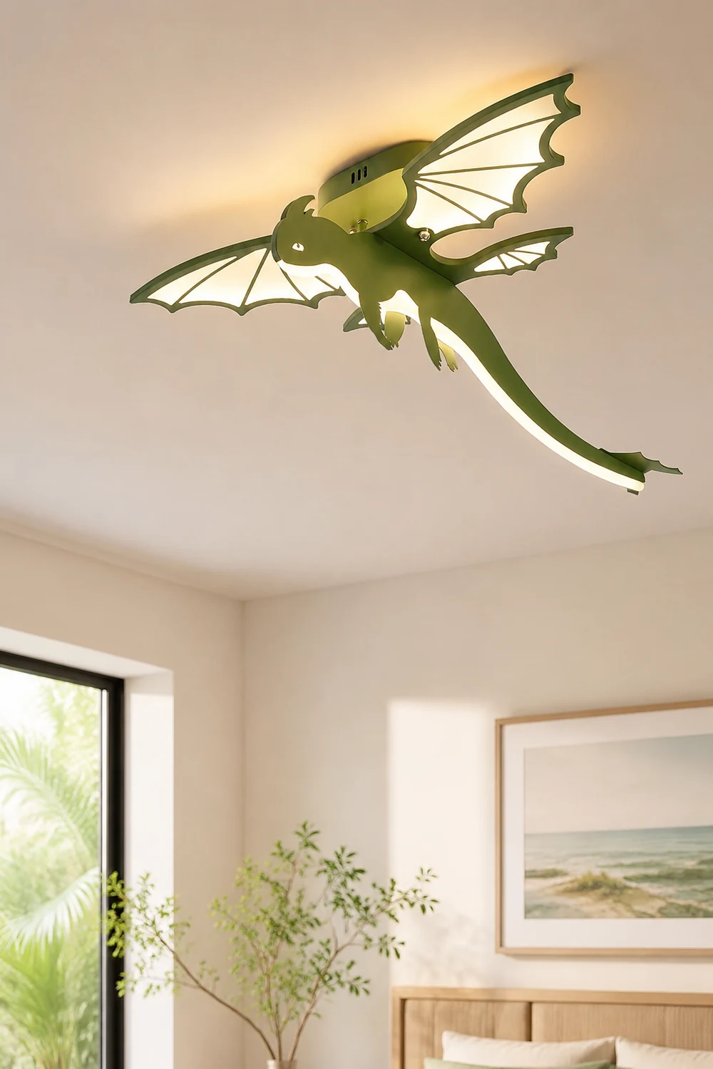 Green Dinosaur Ceiling Light - Lumpaz