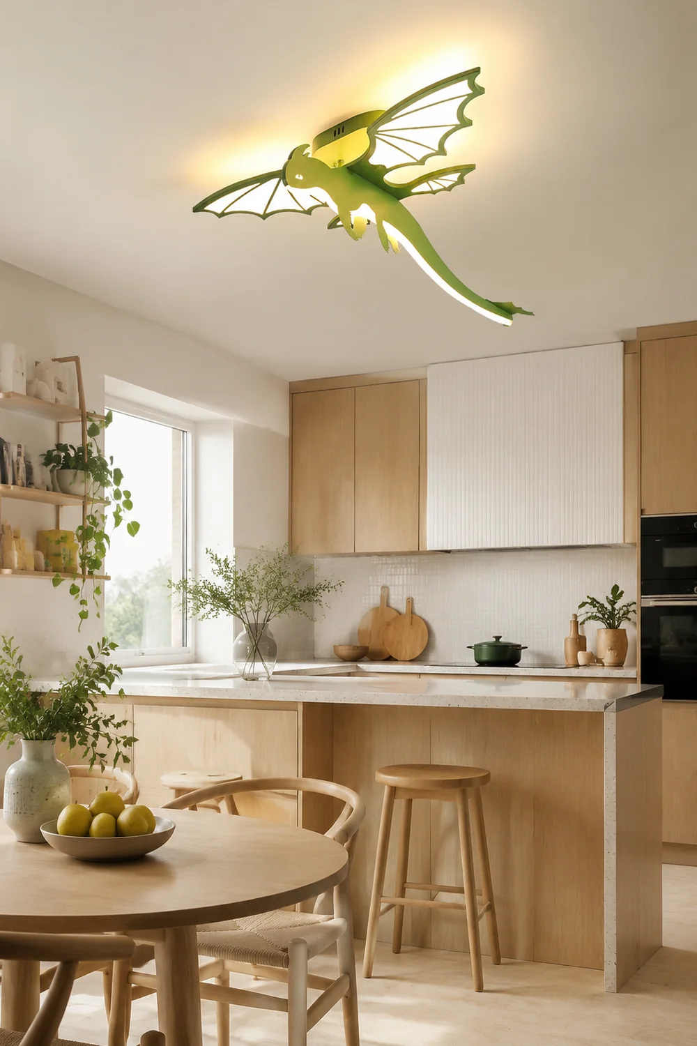 Green Dinosaur Ceiling Light - Lumpaz