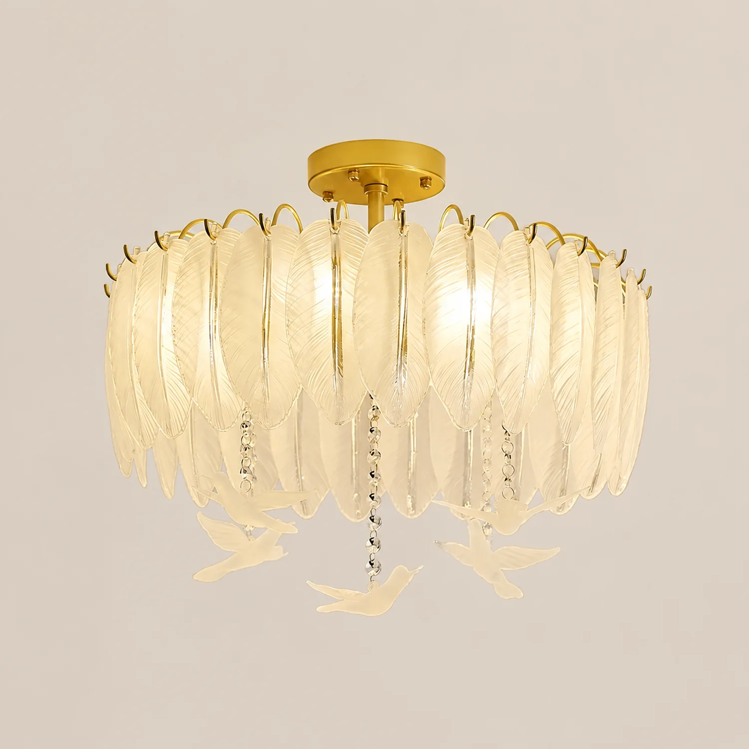 Glass Feather Ceiling Light - Lumpaz