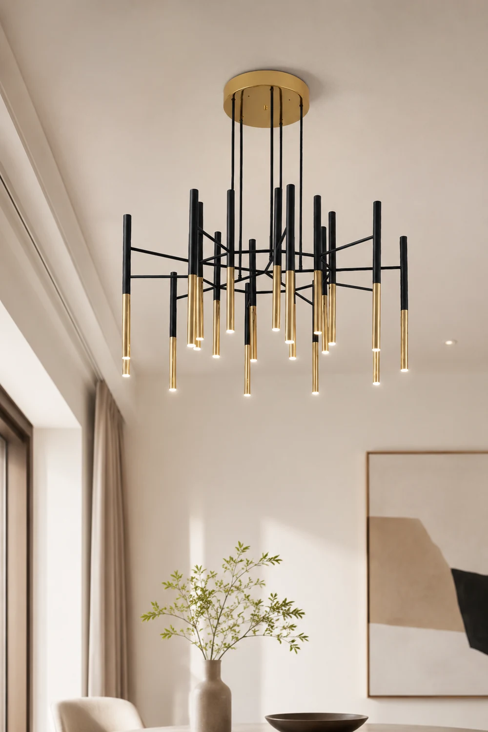 Metal Tubular Chandelier - Lumpaz