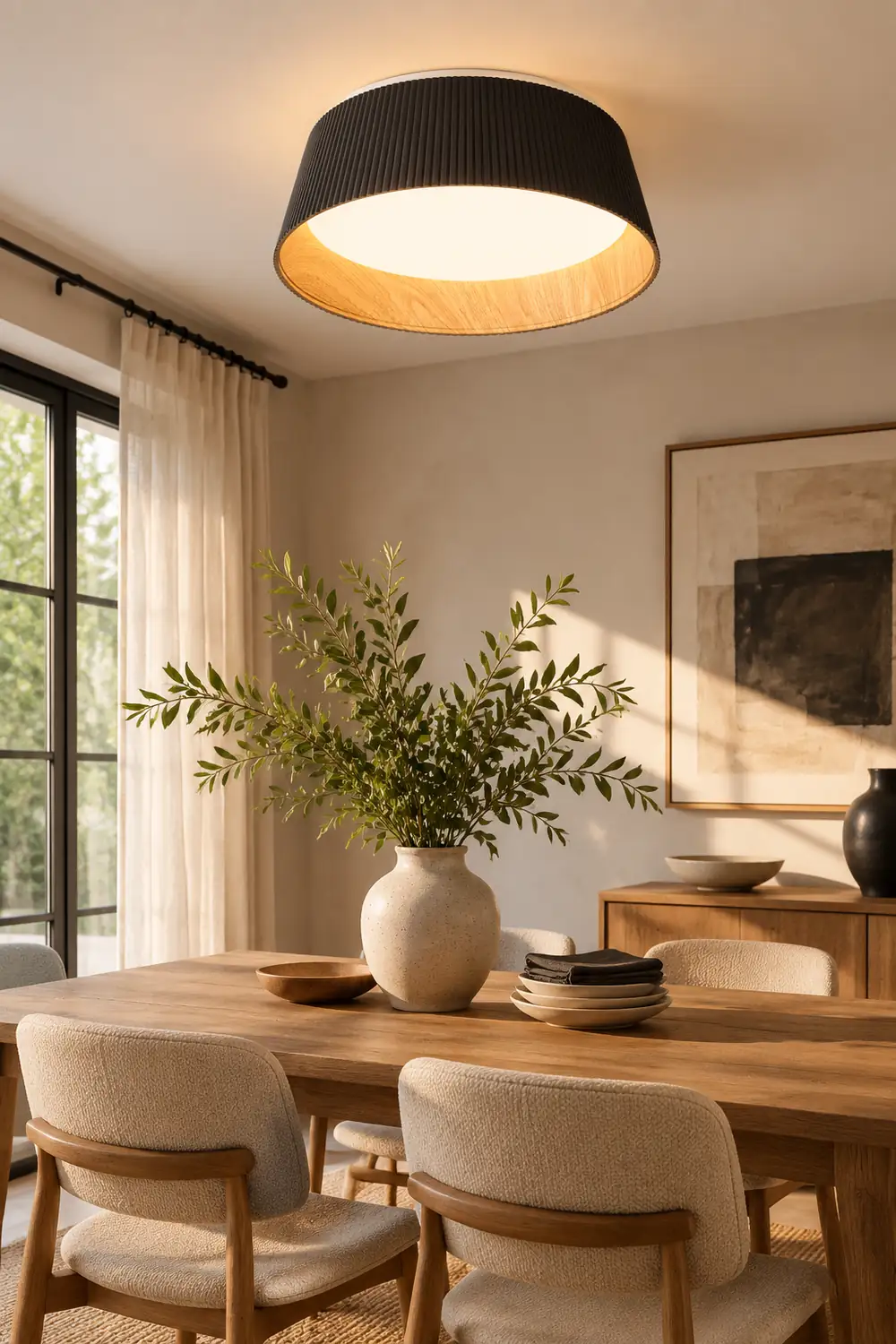 Modern Ribbed Ceiling Light - Lumpaz