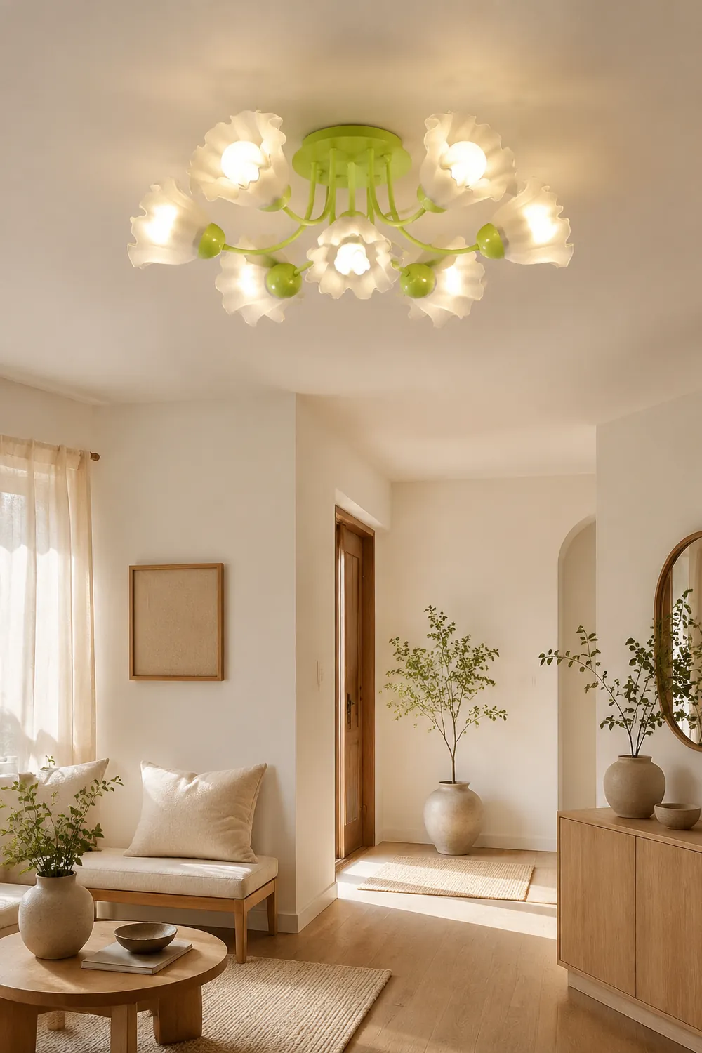 Floral Sculpted Ceiling Lamp - Lumpaz