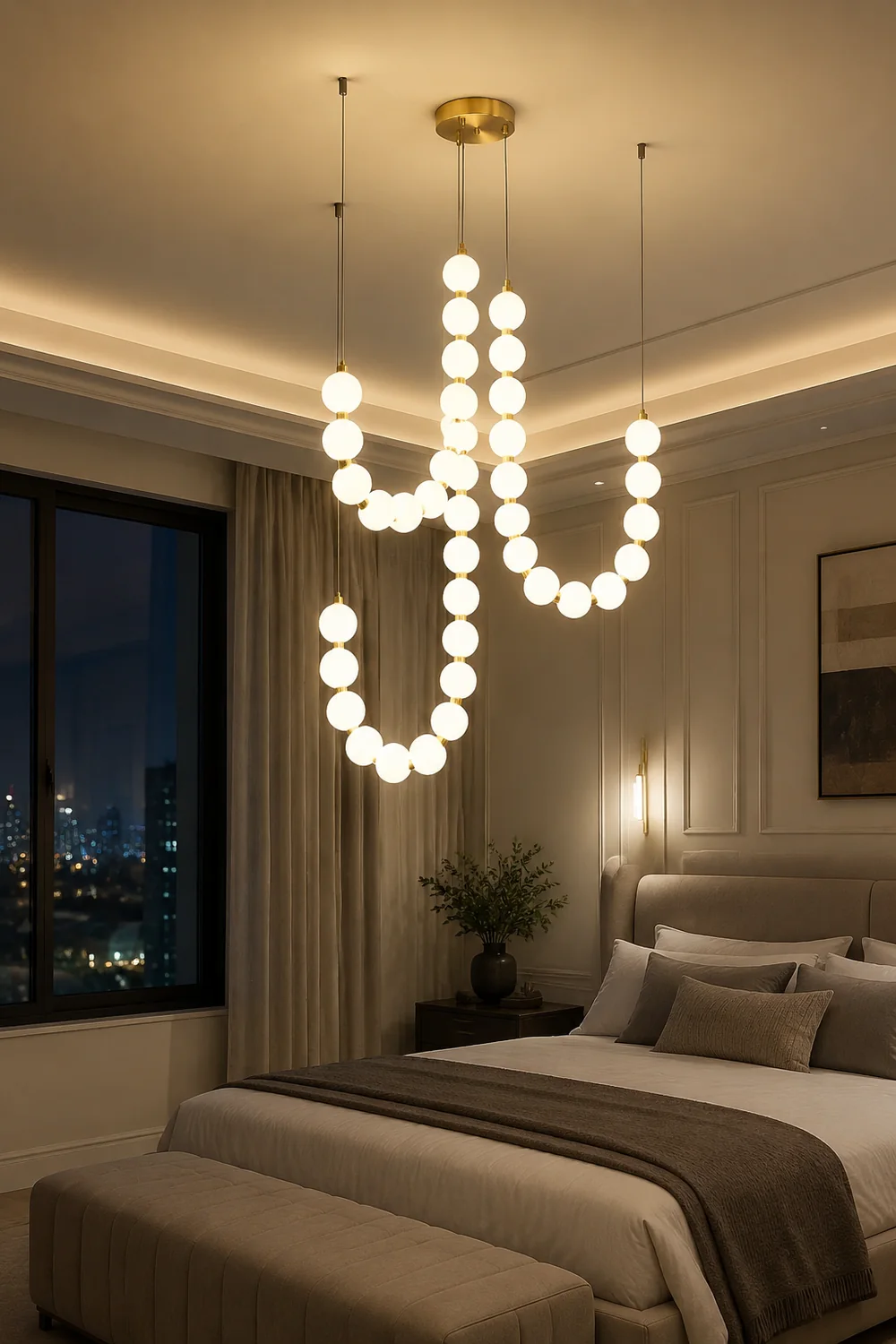 Acrylic Pearl Necklace Chandelier - Lumpaz