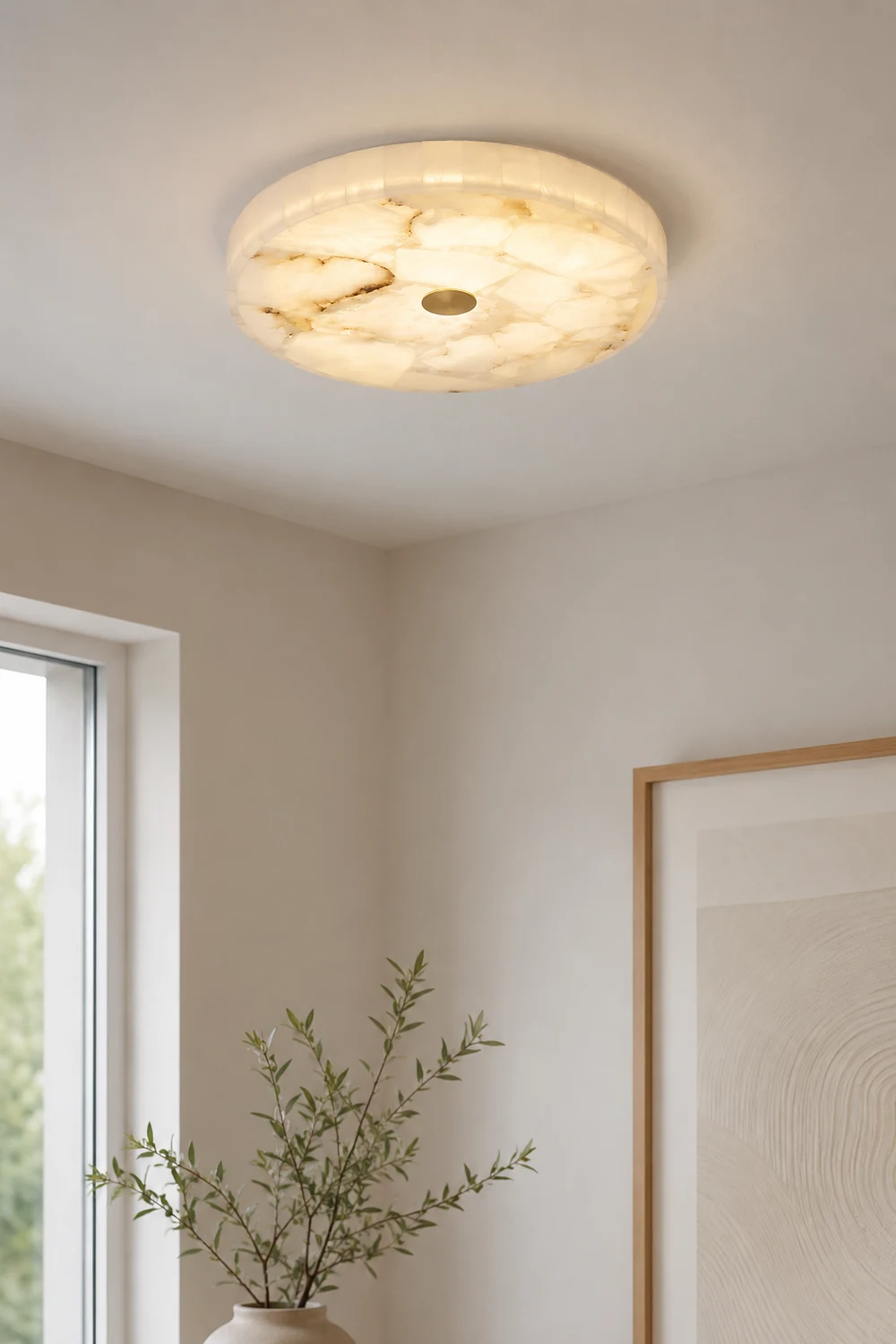 Round Alabaster Ceiling Lamp - Lumpaz