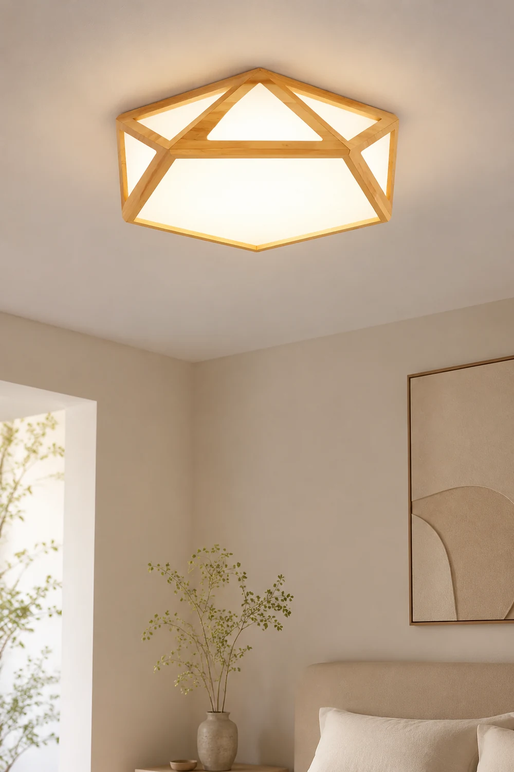 Diamond Wooden Ceiling Lamp - Lumpaz