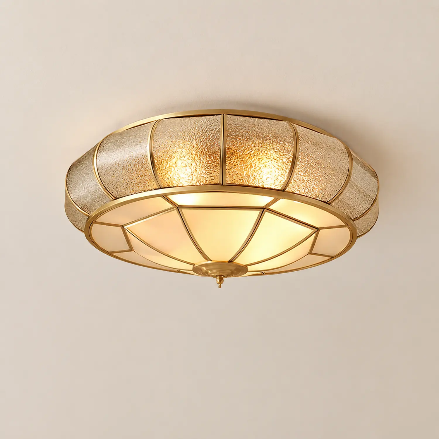 Colonial Glass Drum Ceiling Light - Lumpaz