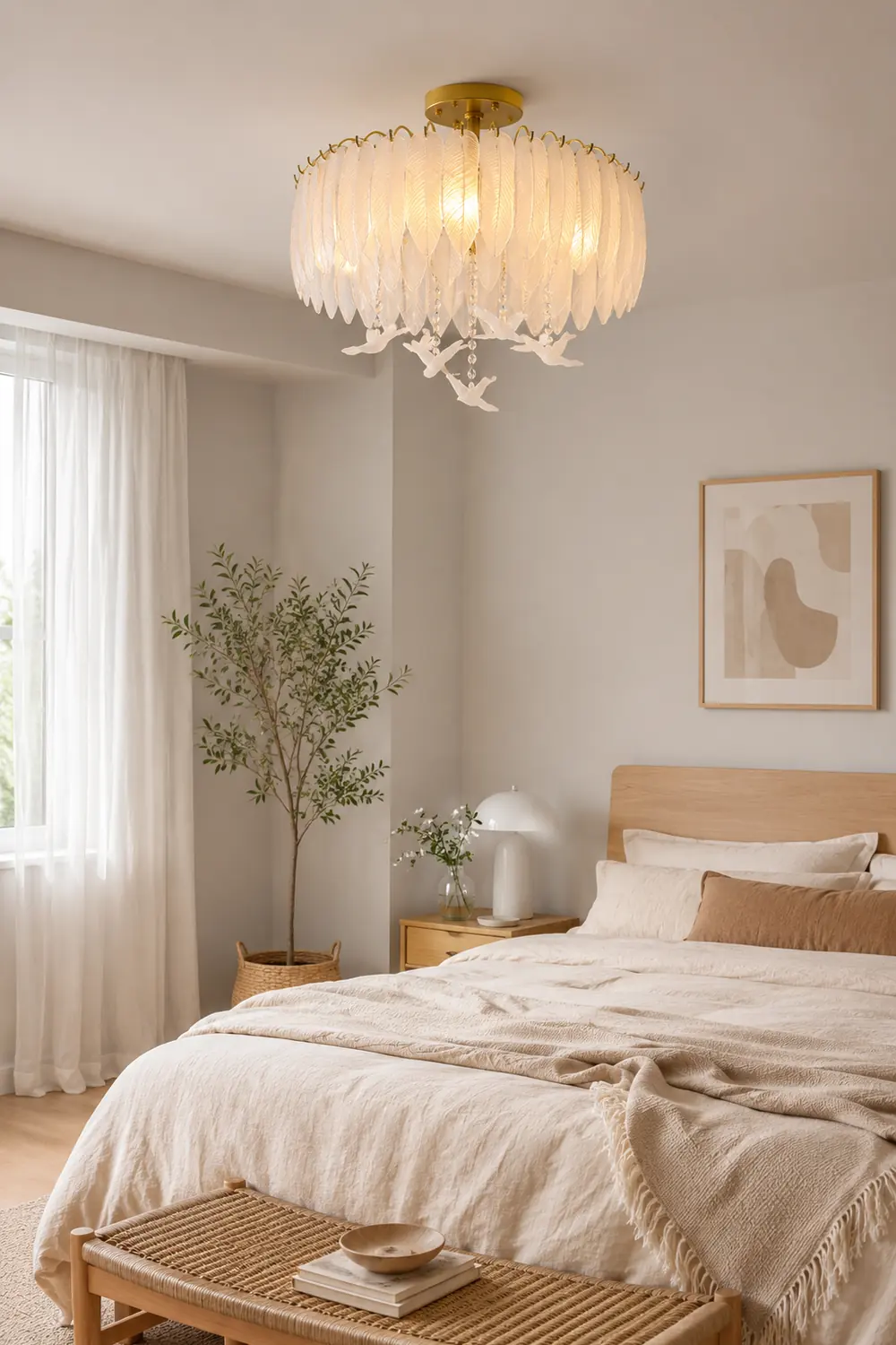 Glass Feather Ceiling Light - Lumpaz