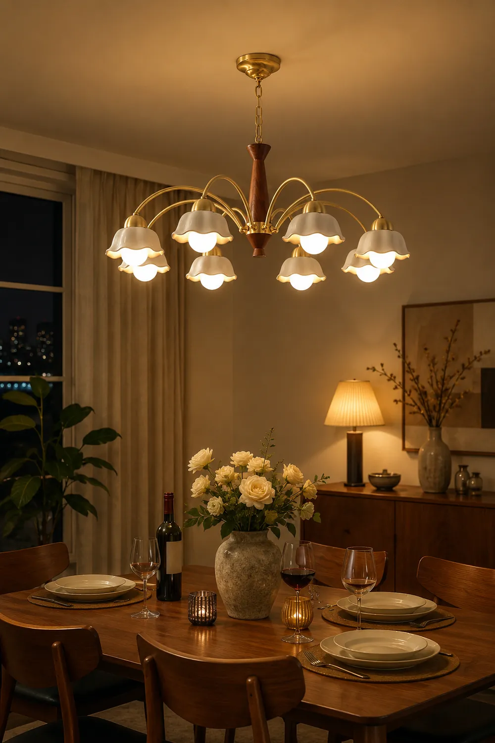 Swedish Modern Brass Chandelier - Lumpaz