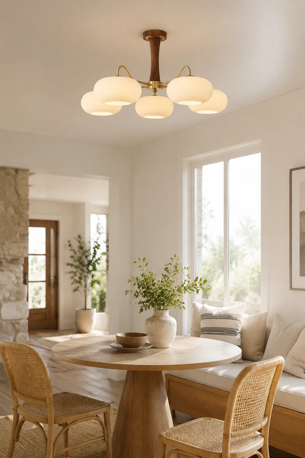 Brass Wooden Persimmon Ceiling Lamp - Lumpaz