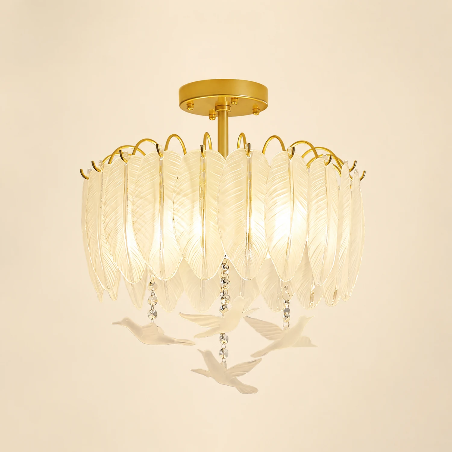 Glass Feather Ceiling Light - Lumpaz