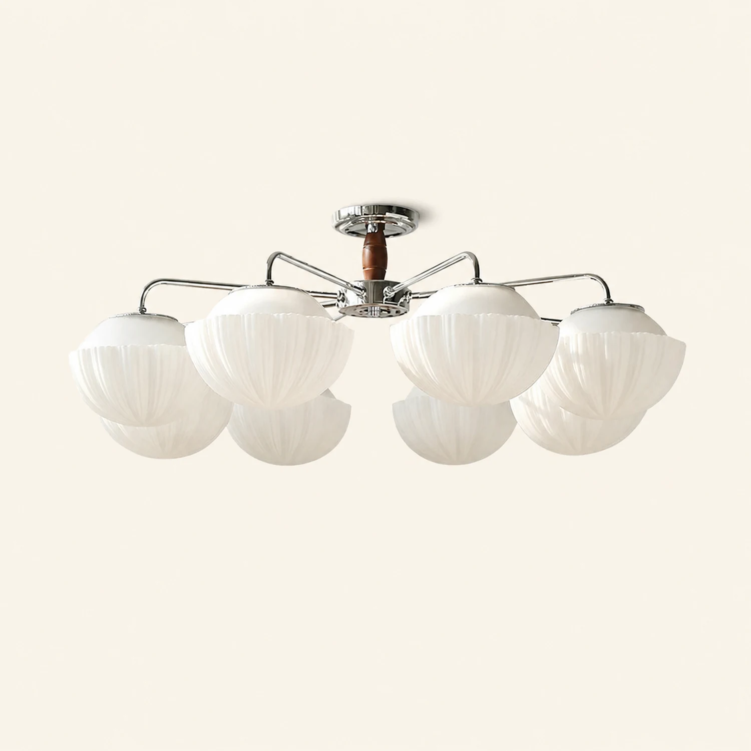 Ribbed Walnut Ceiling Lamp - Lumpaz
