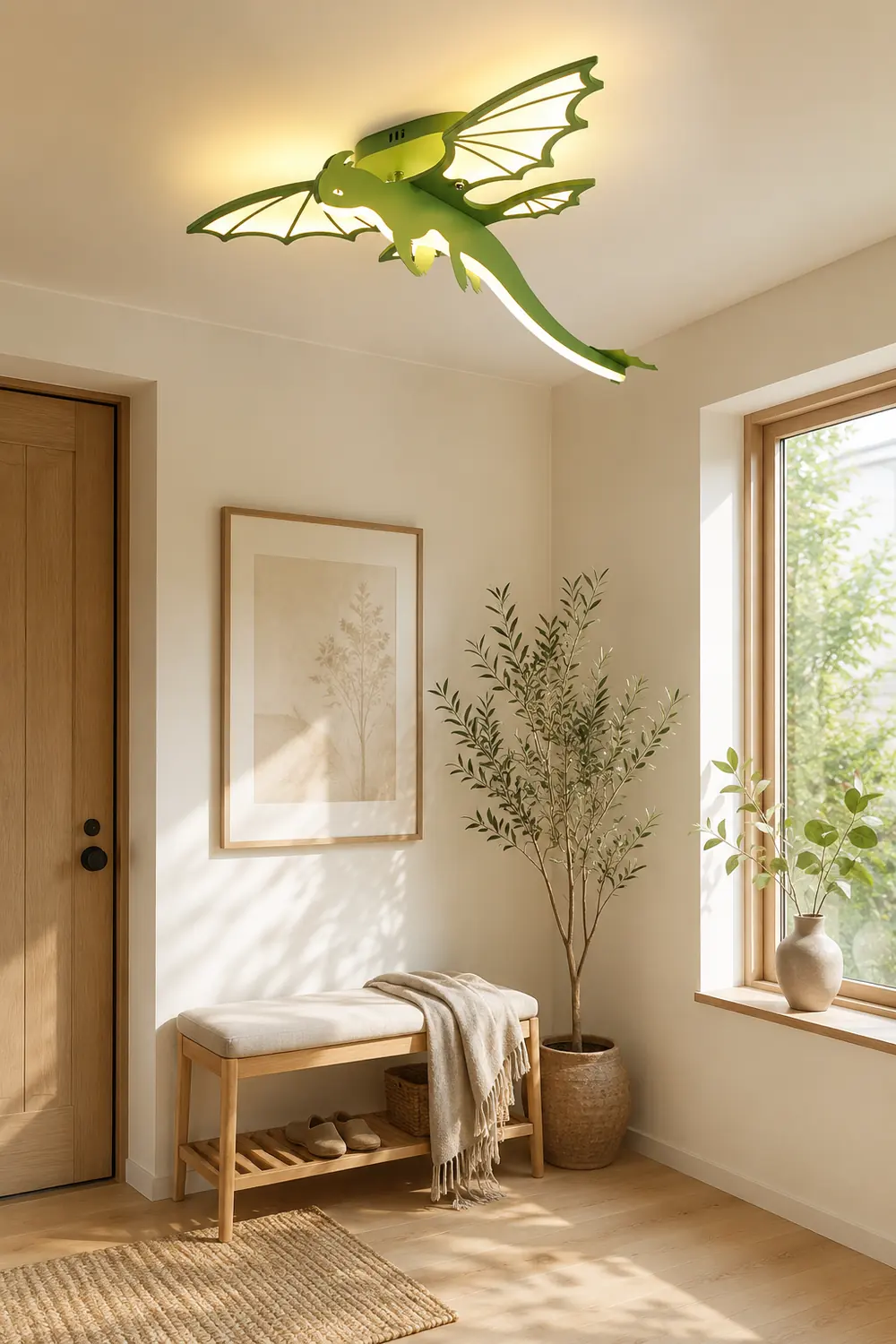 Green Dinosaur Ceiling Light - Lumpaz