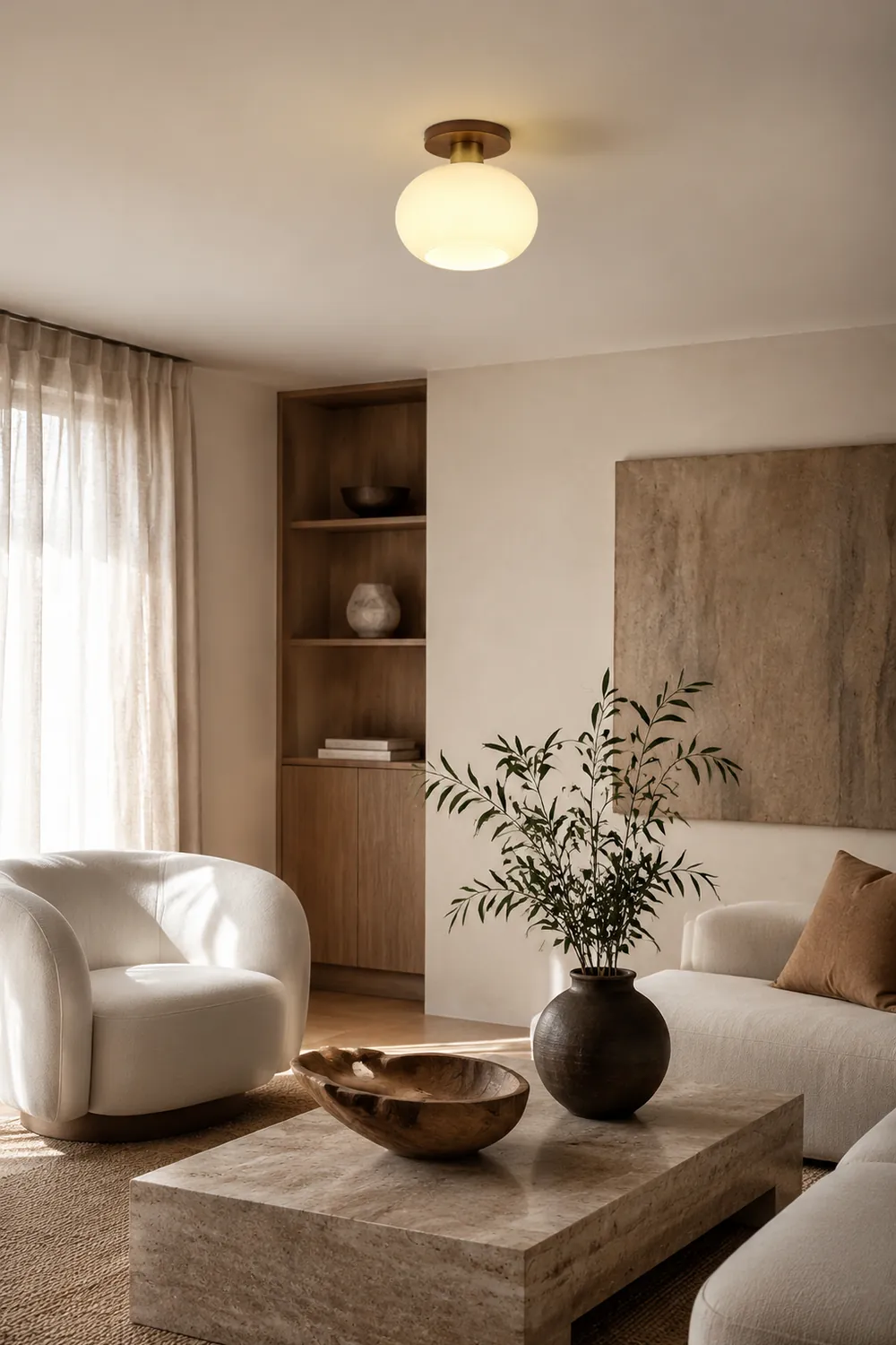 White Shell Ceiling Lamp - Lumpaz