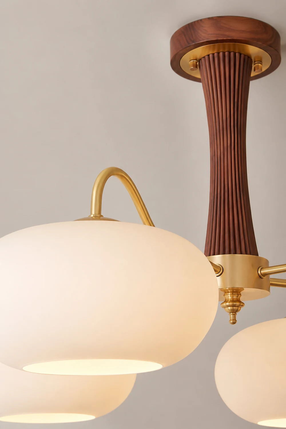 Brass Wooden Persimmon Ceiling Lamp - Lumpaz