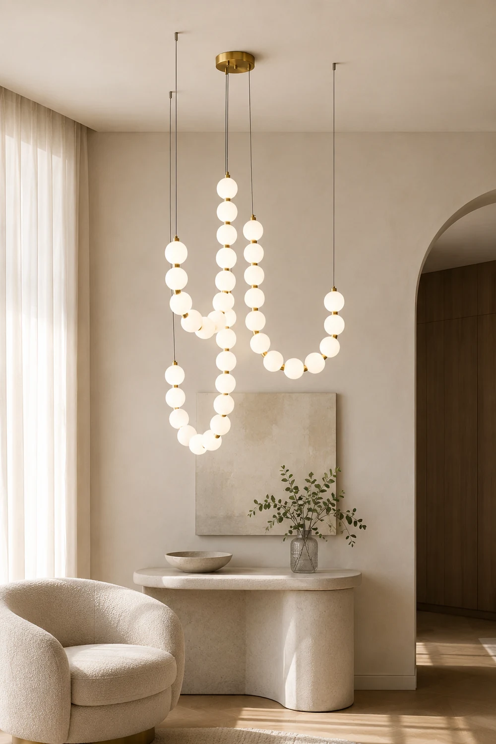 Acrylic Pearl Necklace Chandelier - Lumpaz