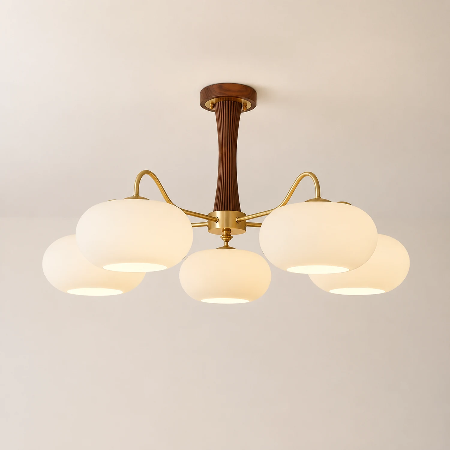 Brass Wooden Persimmon Ceiling Lamp - Lumpaz