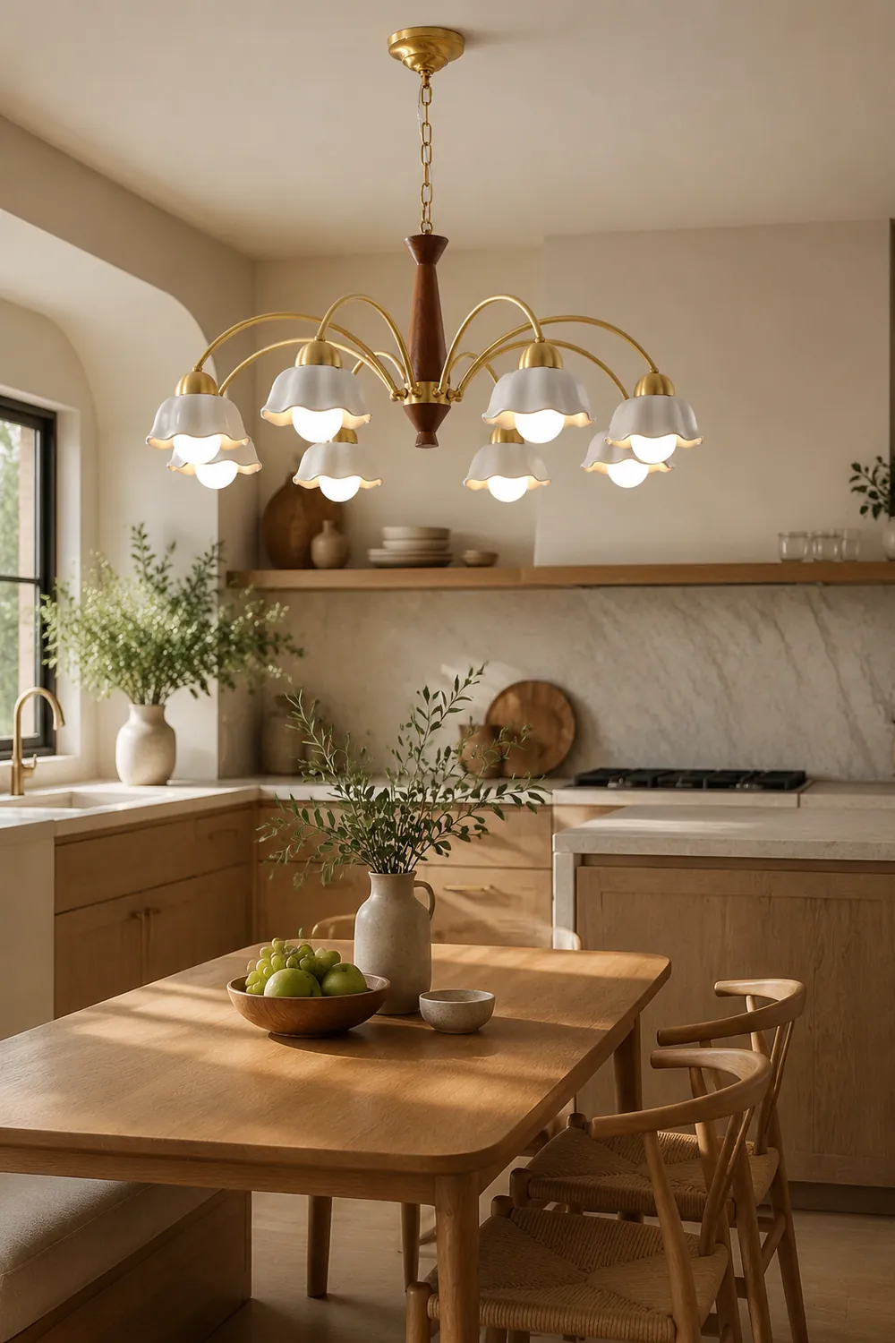 Swedish Modern Brass Chandelier - Lumpaz