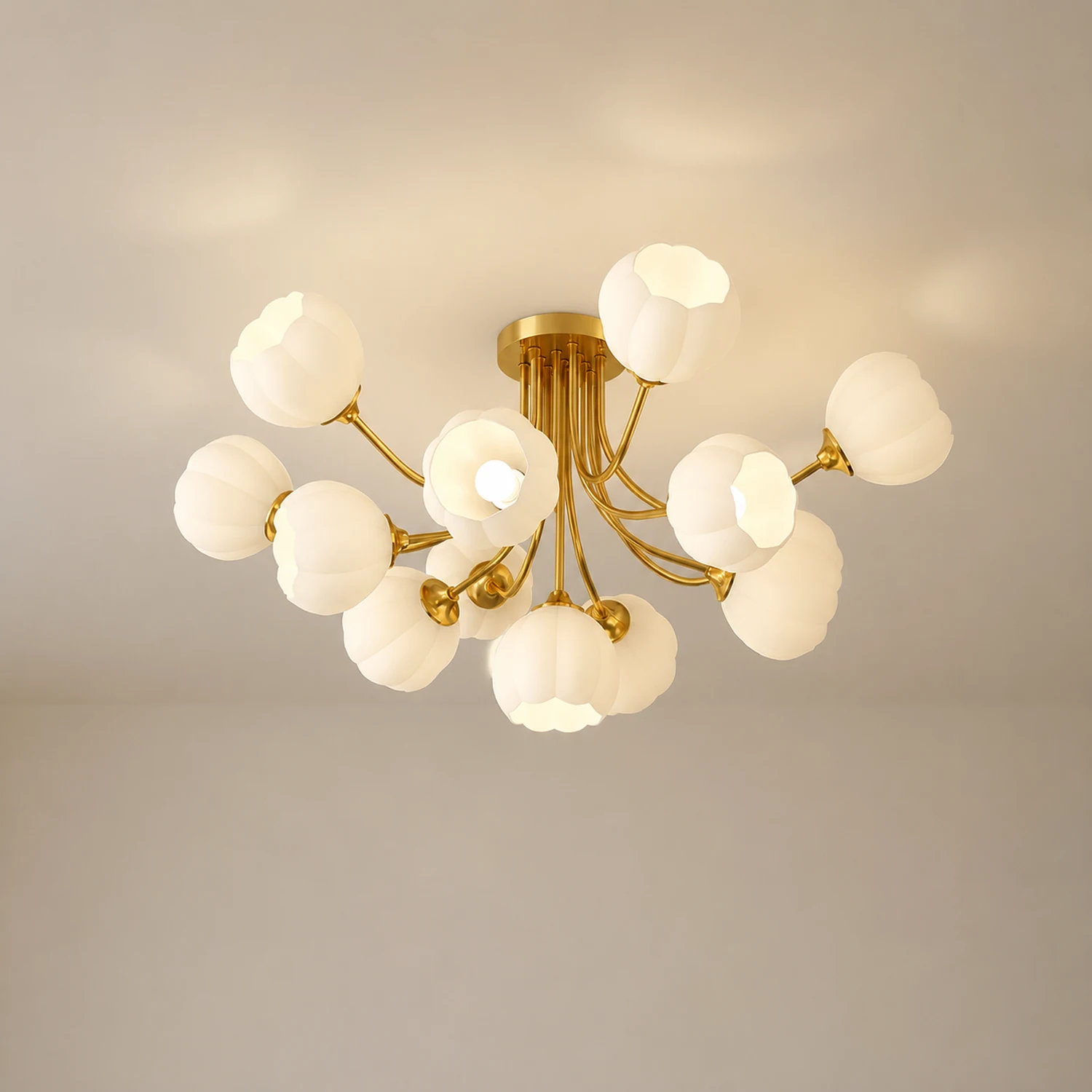 Pumpkin Brass Ceiling Lamp - Lumpaz