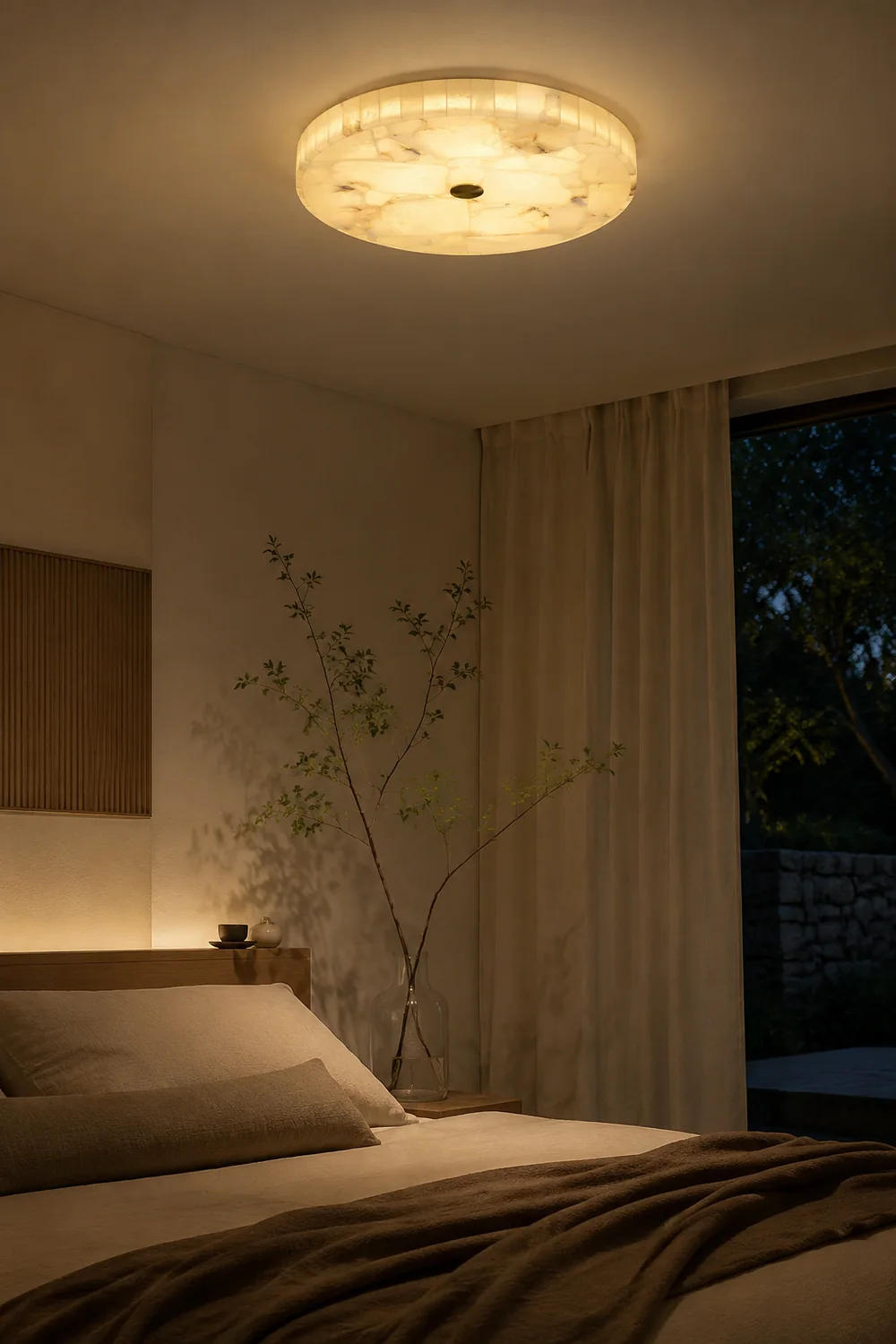Round Alabaster Ceiling Lamp - Lumpaz
