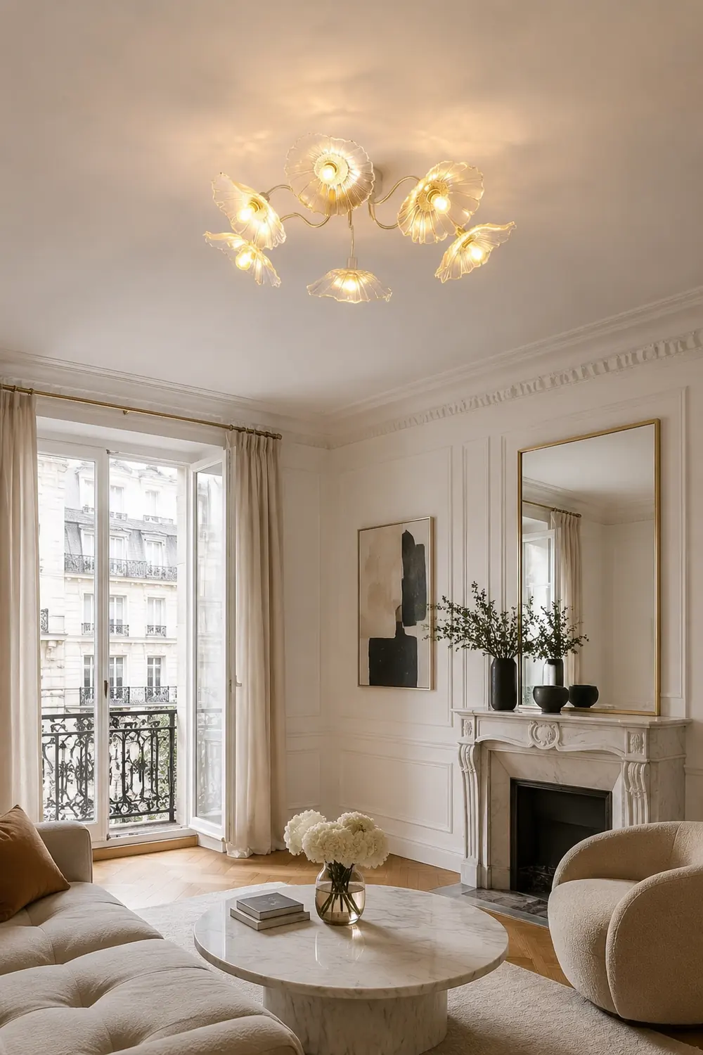 Lotus Leaf Glass Ceiling Lamp - Lumpaz