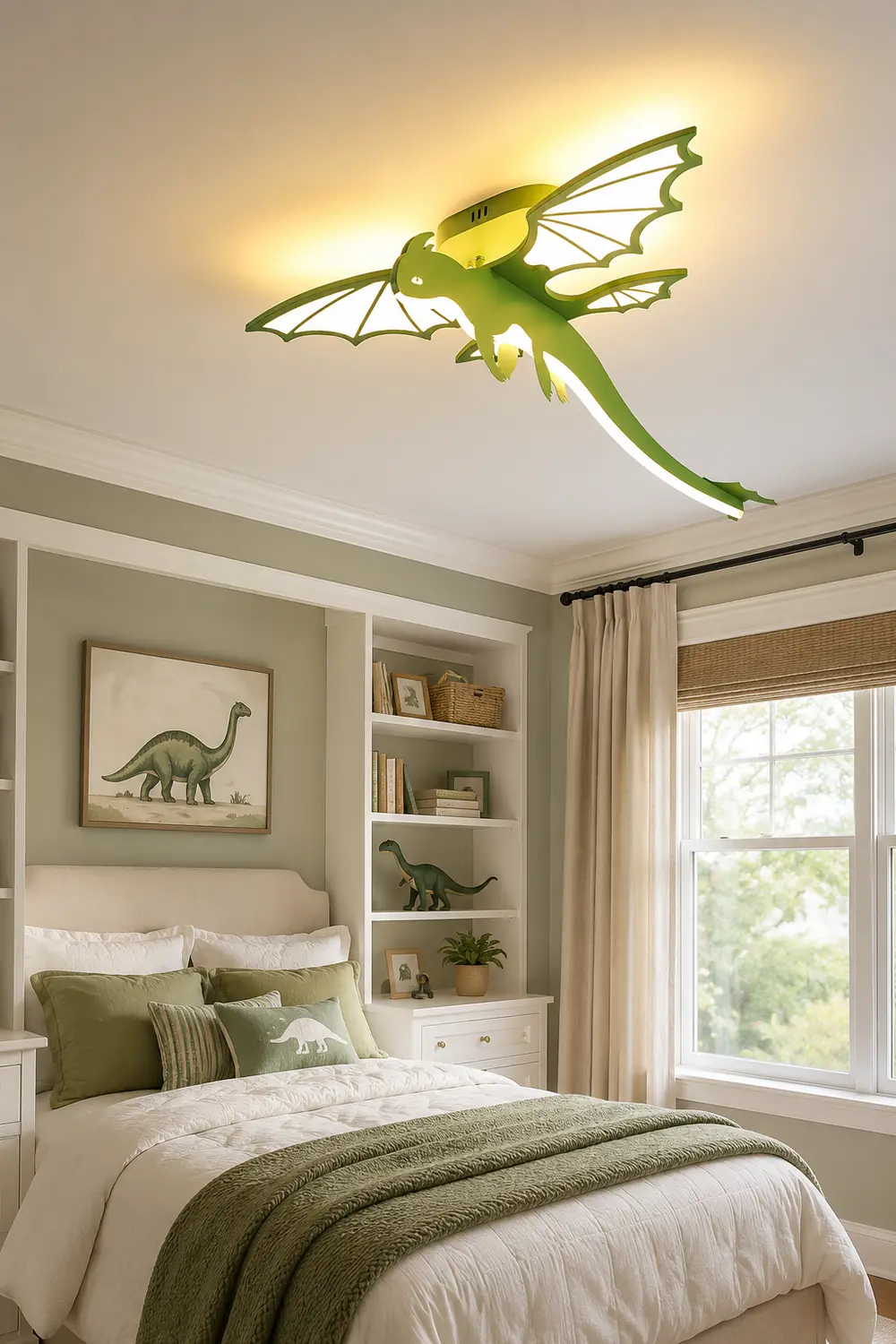 Green Dinosaur Ceiling Light - Lumpaz