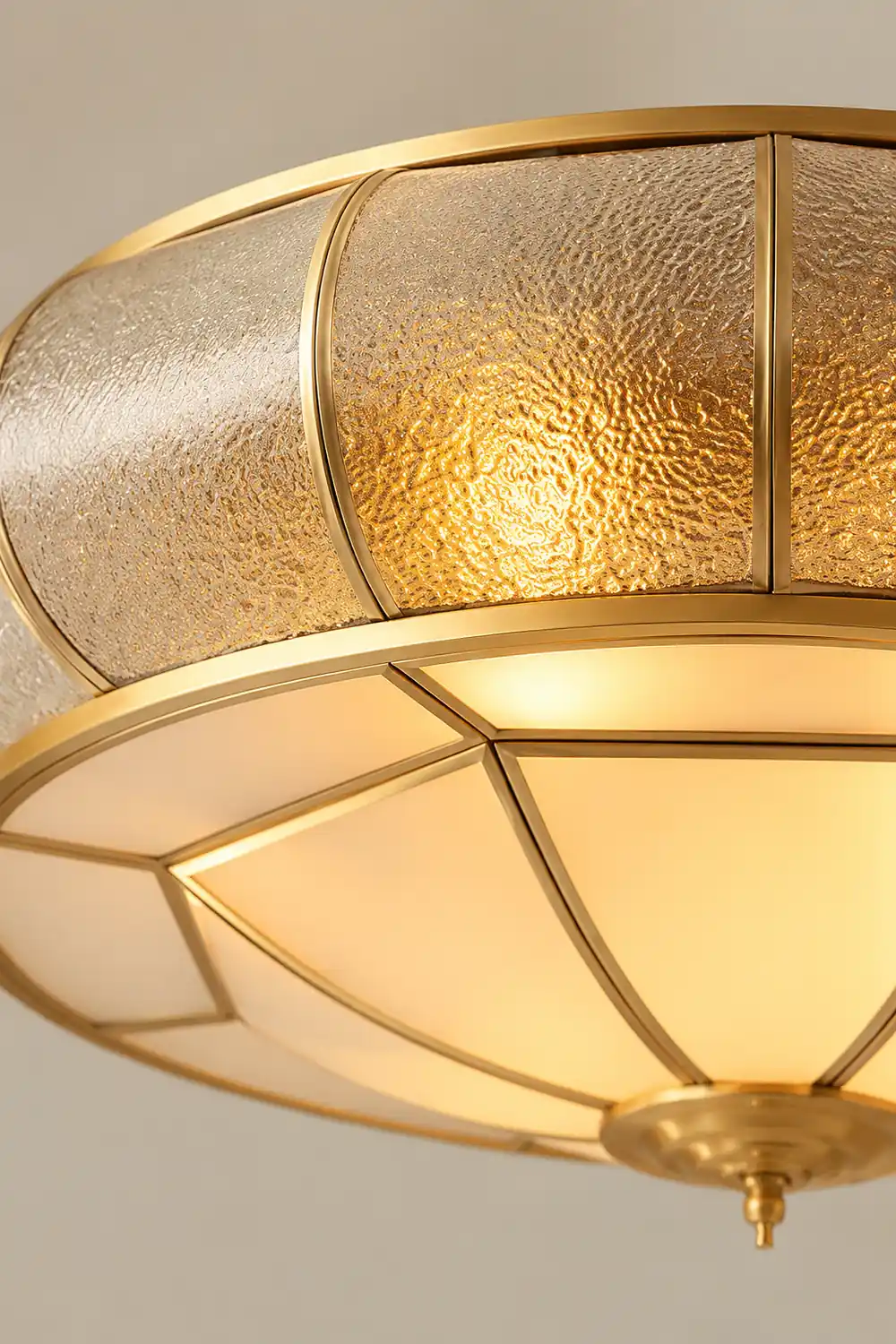 Colonial Glass Drum Ceiling Light - Lumpaz