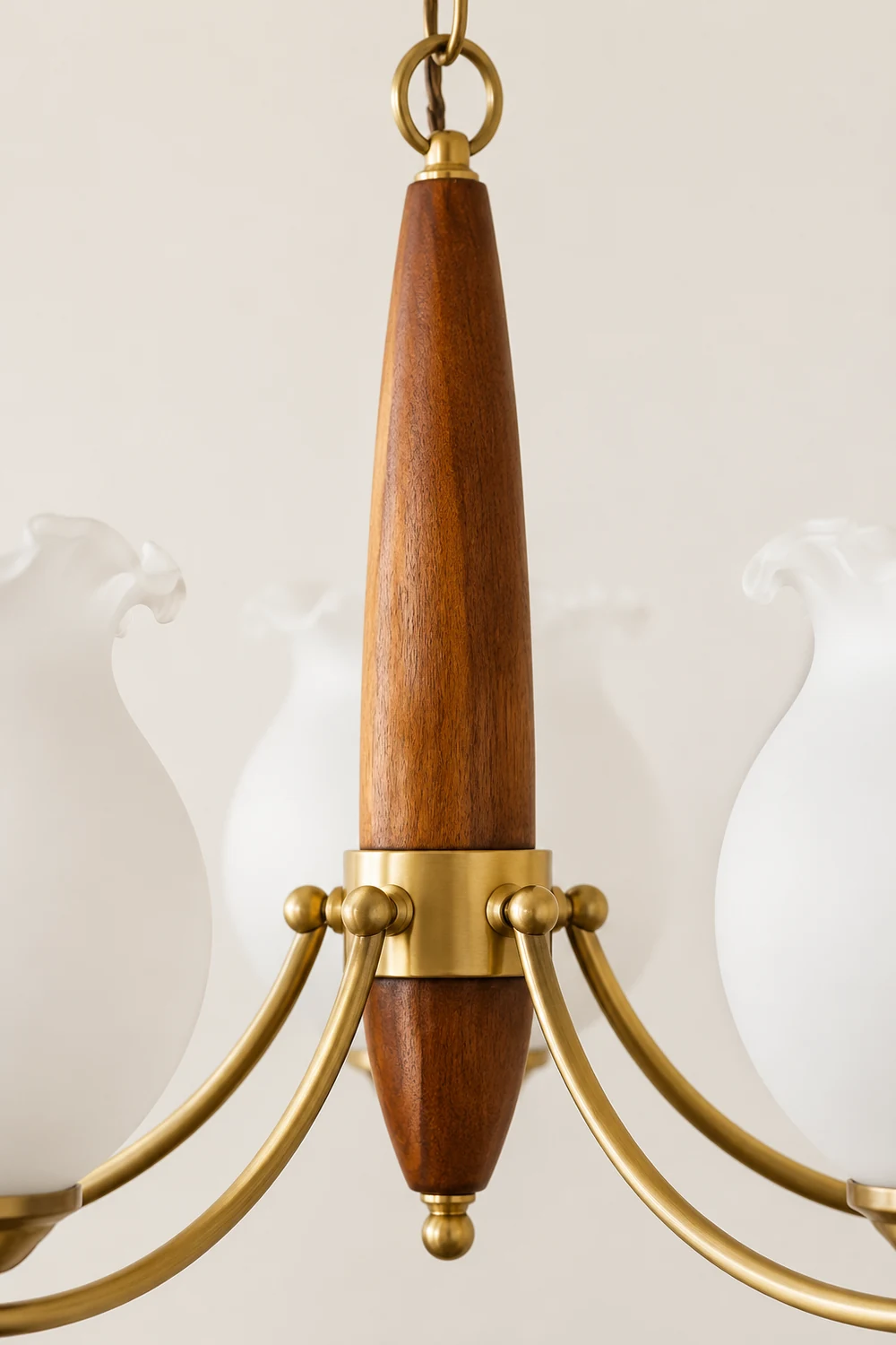 Tulips Glass Wood Chandelier - Lumpaz