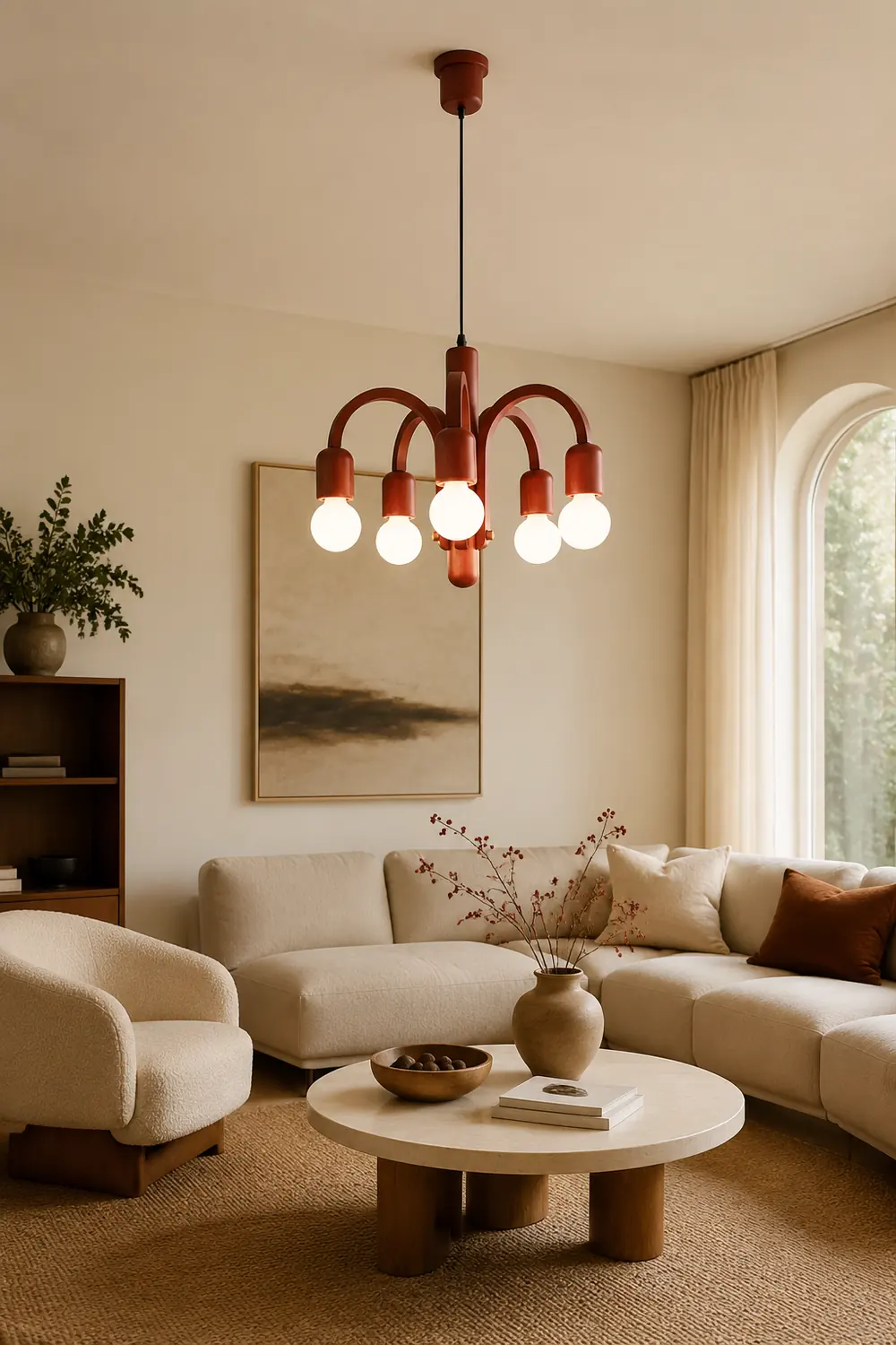 Candela Teak Chandelier - Lumpaz