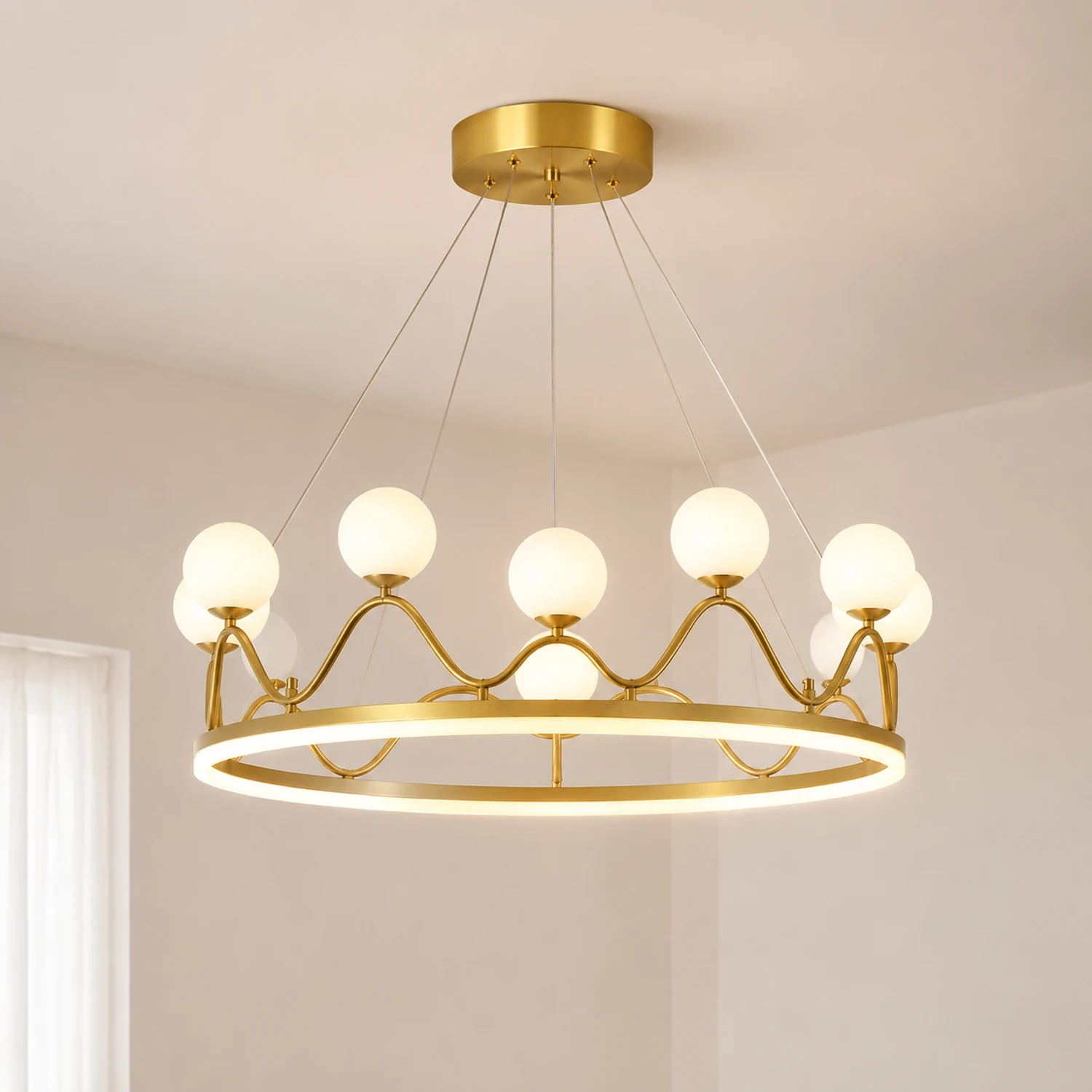 Crown Brass Chandelier - Lumpaz
