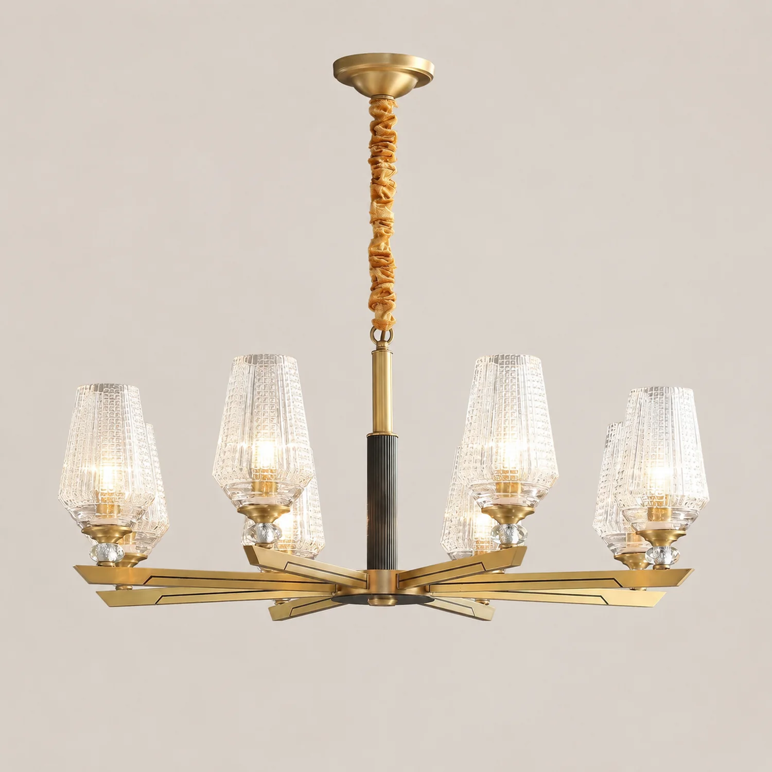 Orrefors Brass Chandelier - Lumpaz