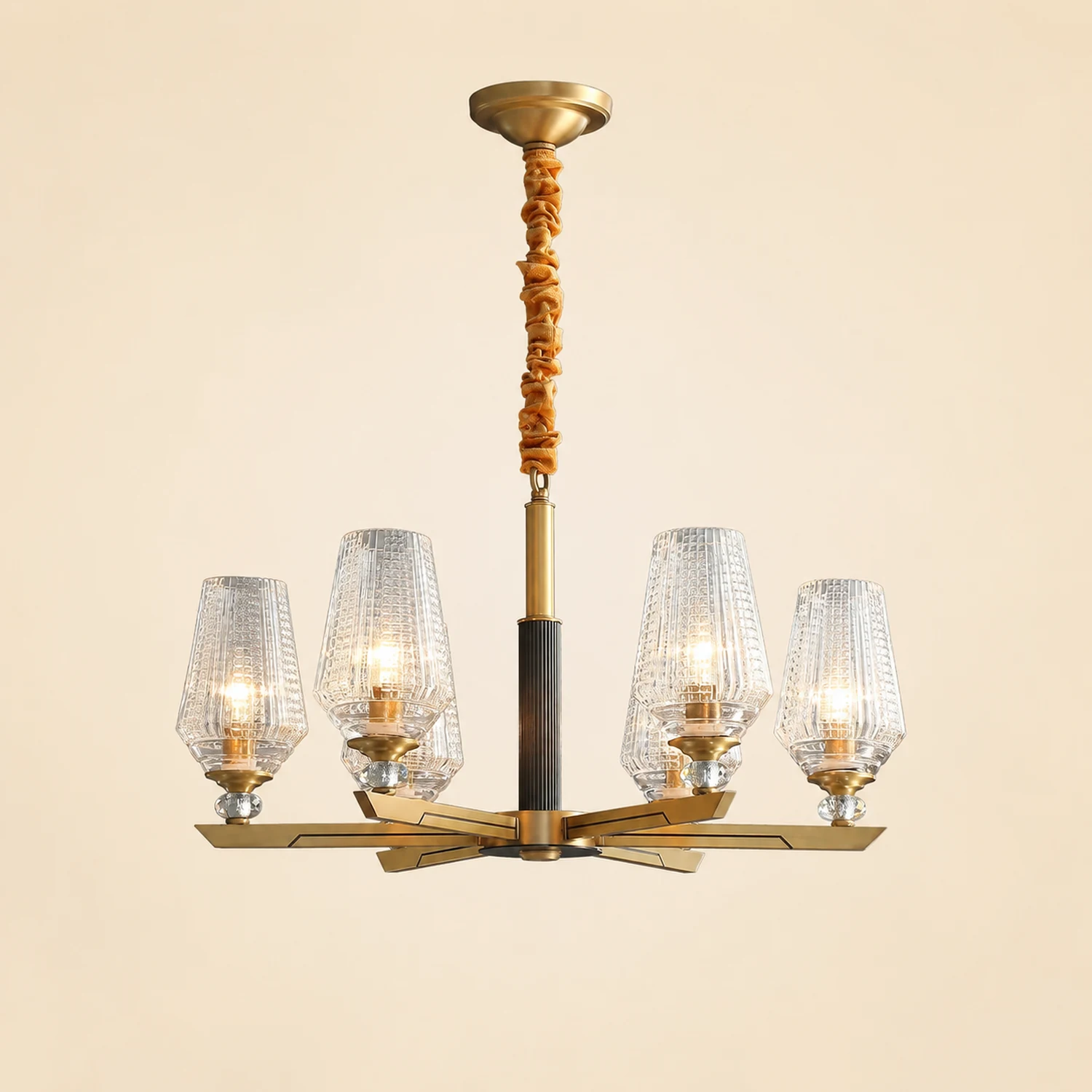Orrefors Brass Chandelier - Lumpaz