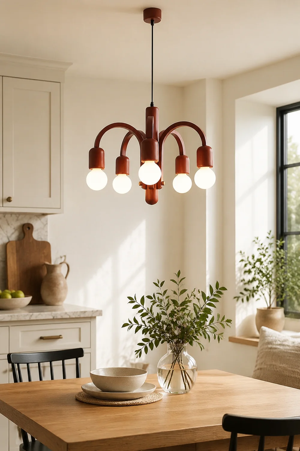 Candela Teak Chandelier - Lumpaz