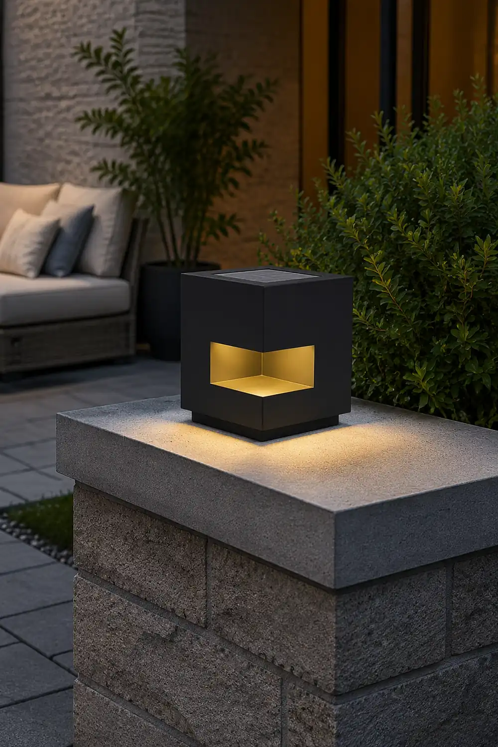 Regular Cube Solar Power Post Light - Lumpaz