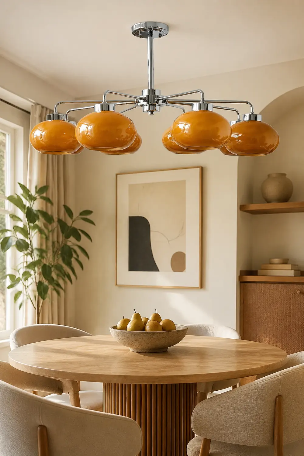 Oval Persimmon Chandelier - Lumpaz