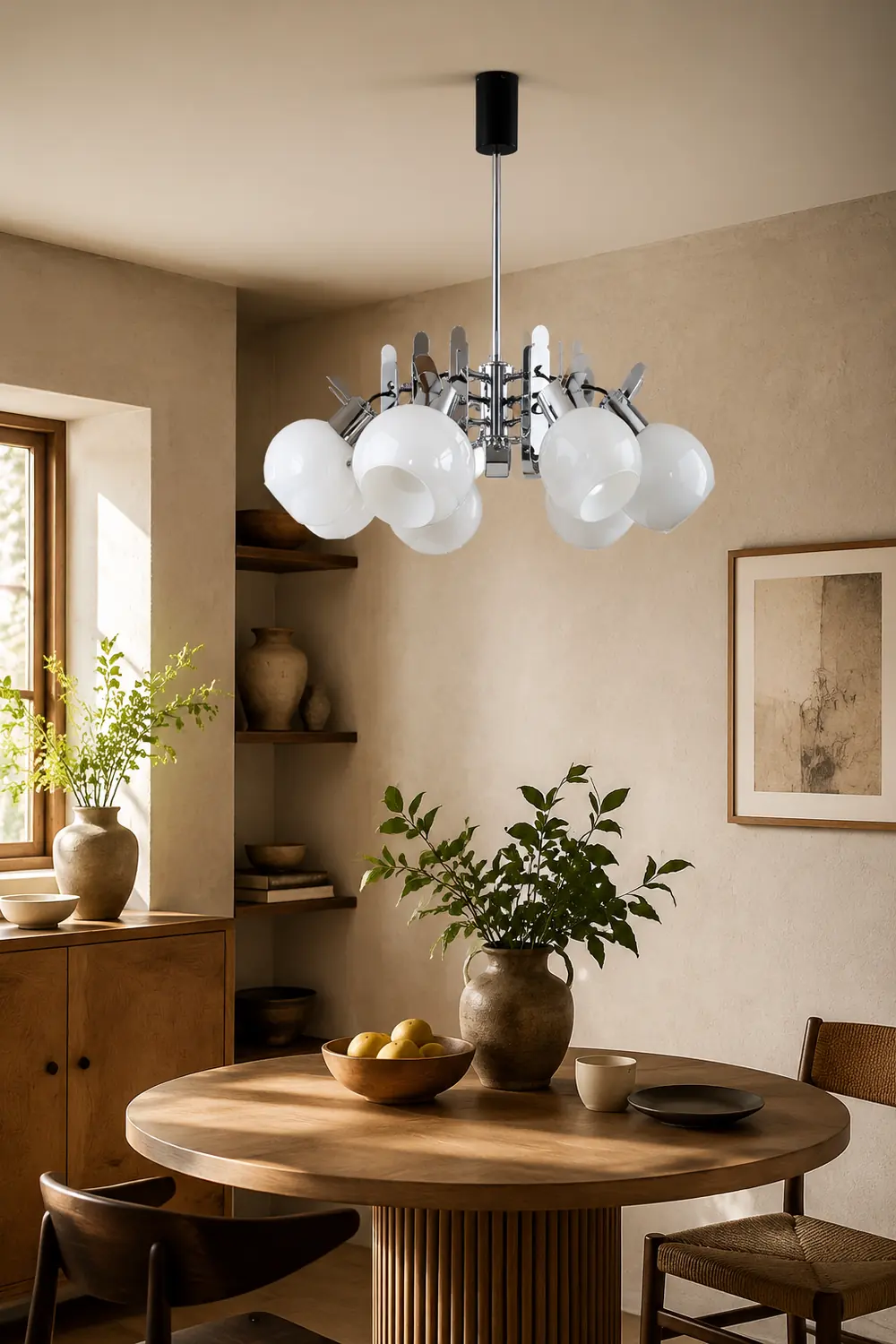 Vintage Geometrical Chrome Chandelier - Lumpaz