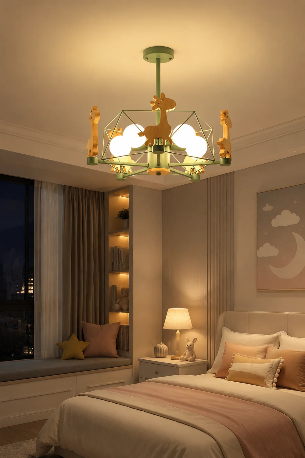Lovely Deer Wooden Chandelier - Lumpaz