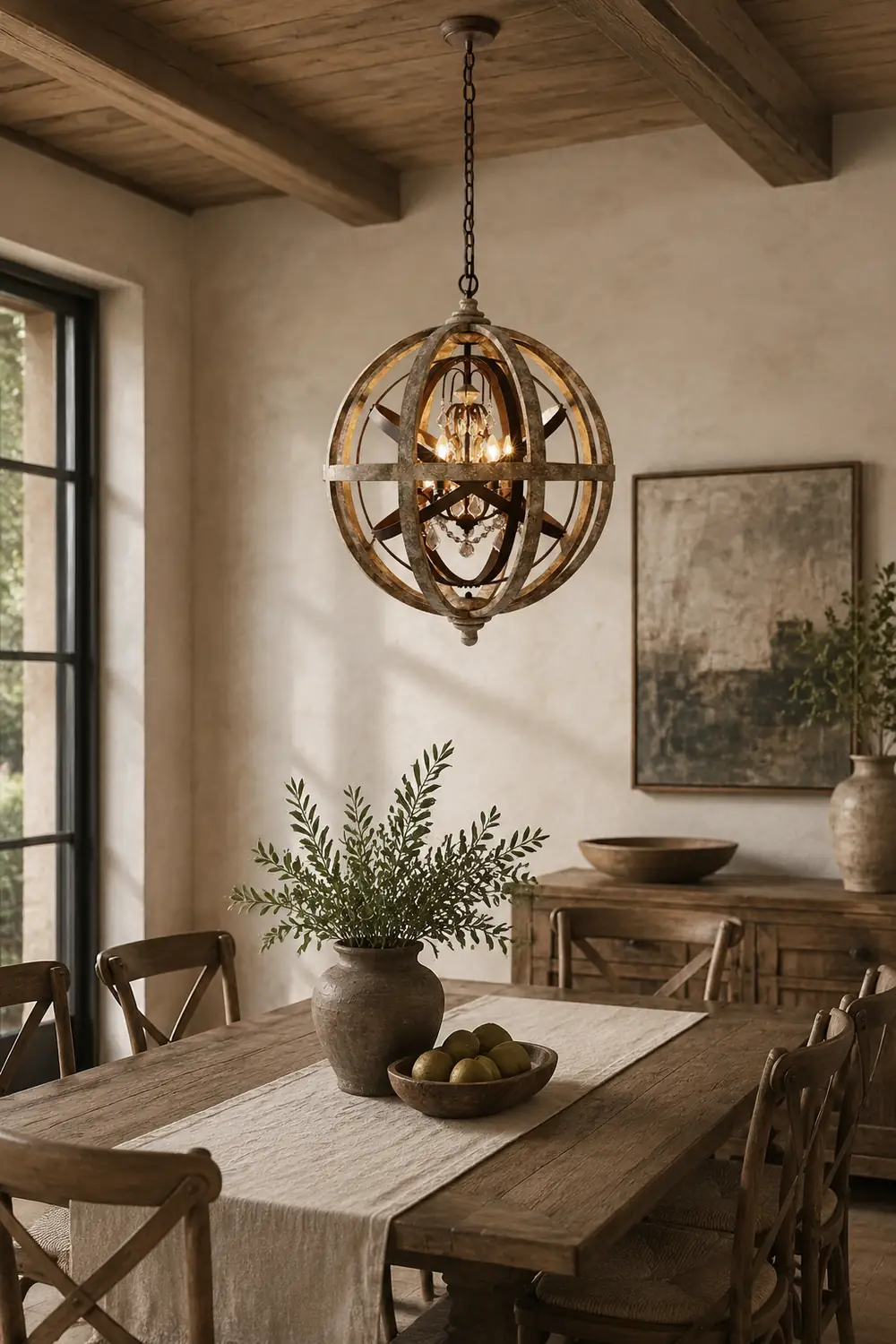 Retro Globe Weathered Chandelier - Lumpaz