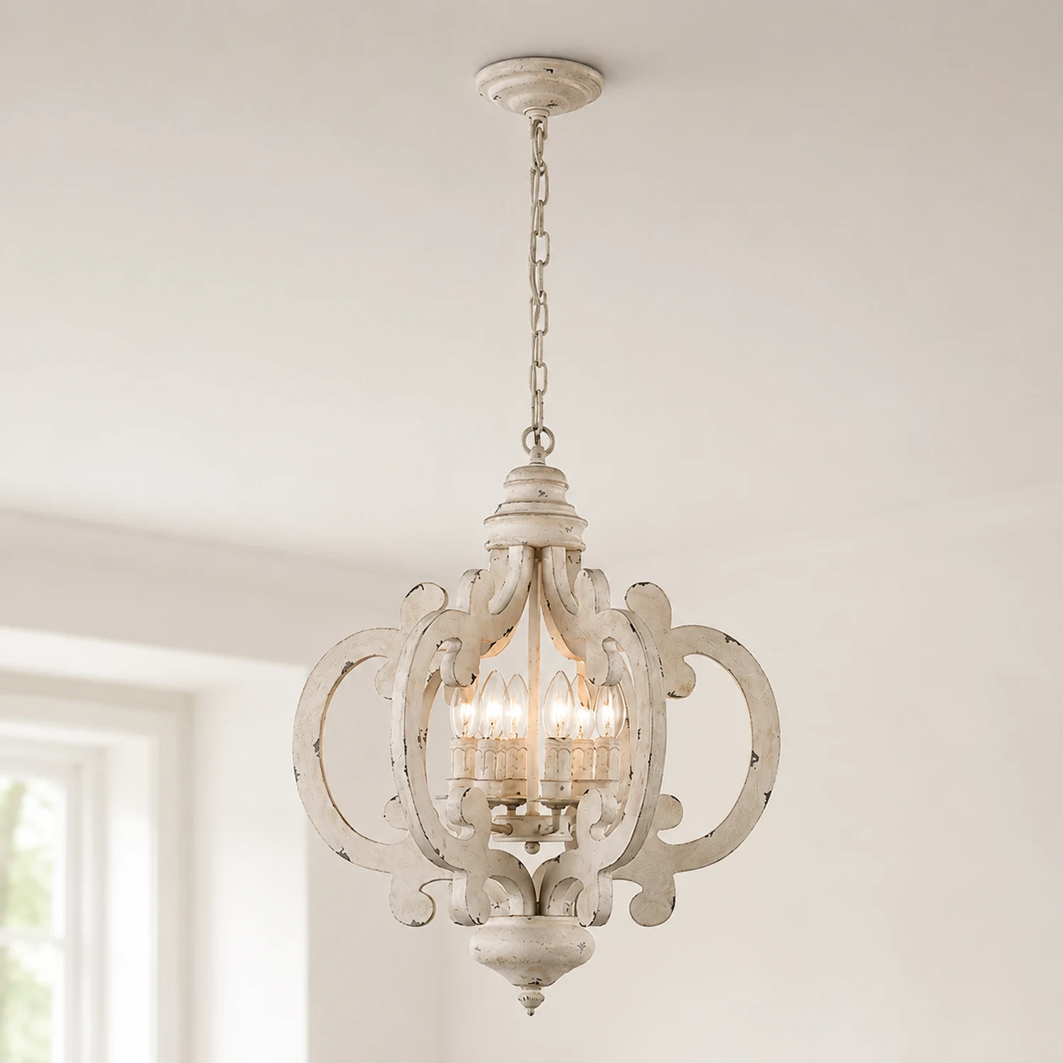 Antique White Style Chandelier - Lumpaz