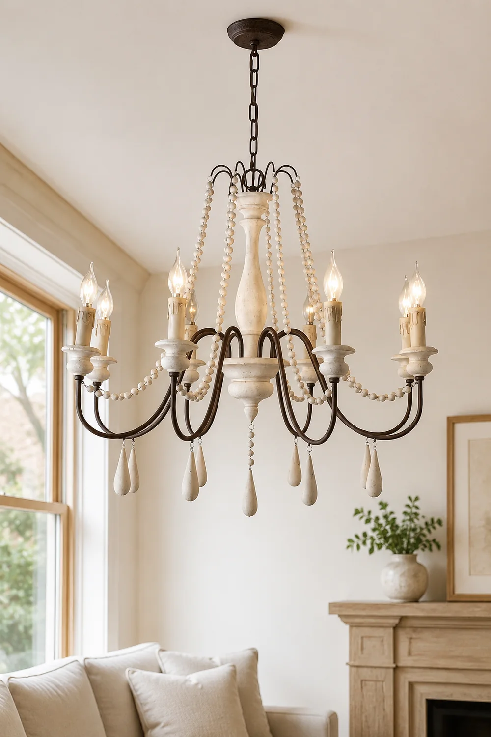 Candle Style Beaded Chandelier - Lumpaz