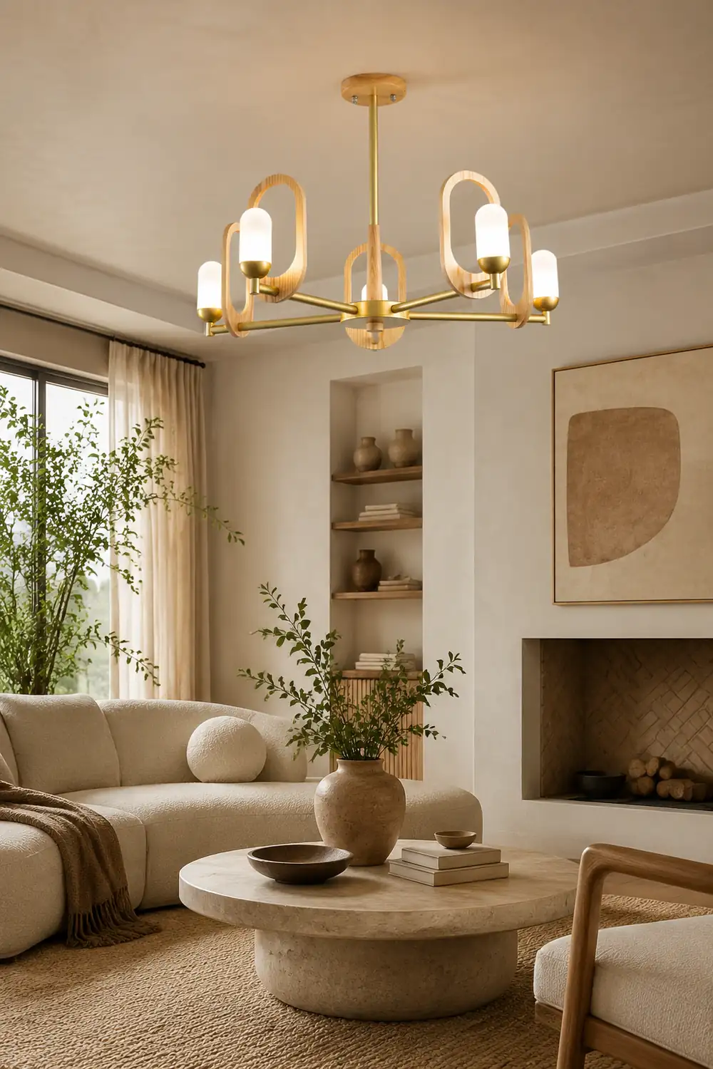 Wood Art Halo Chandelier - Lumpaz