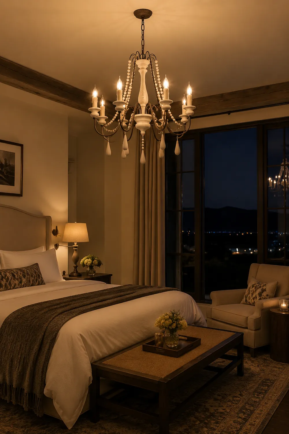 Candle Style Beaded Chandelier - Lumpaz