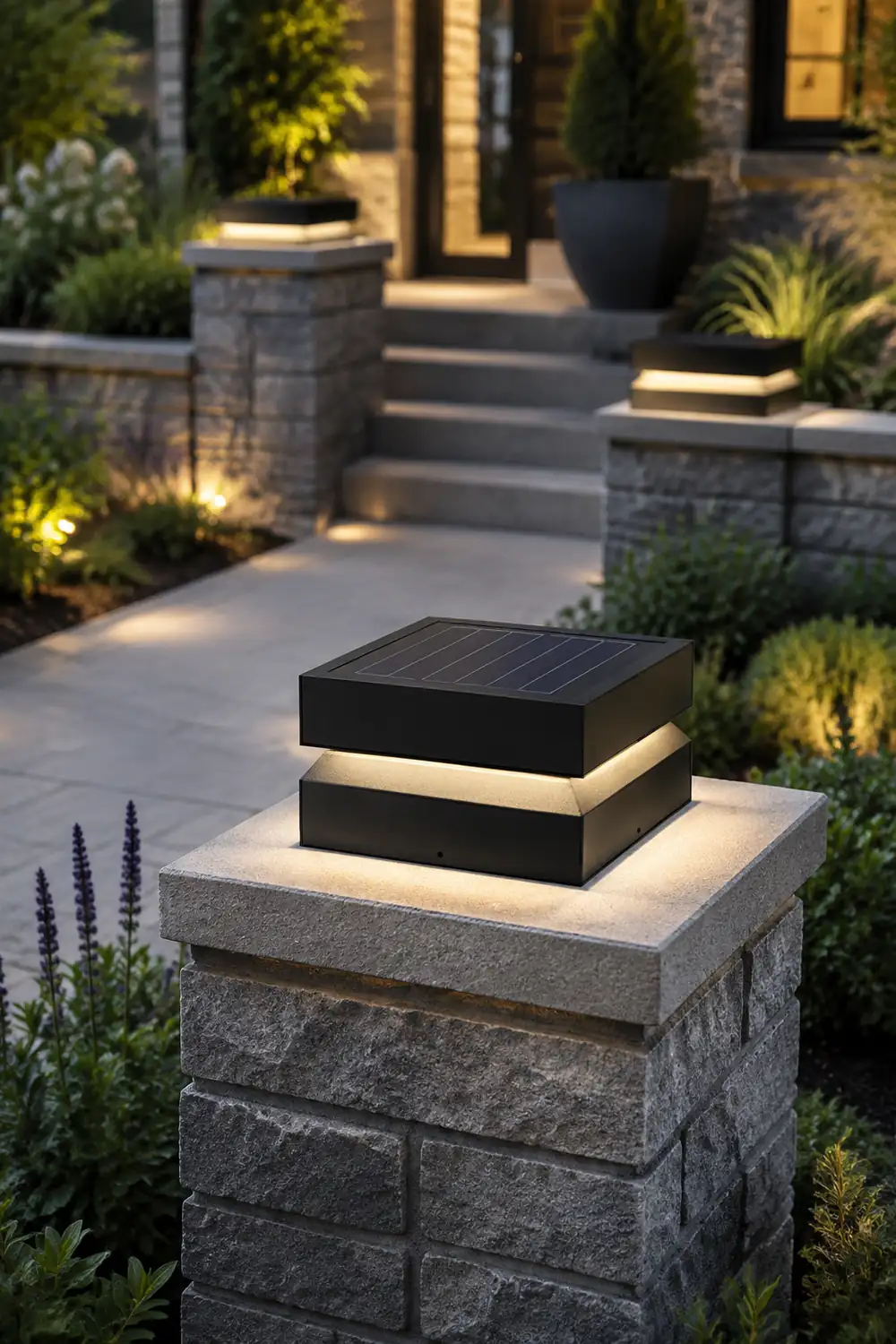Solar Power Square Post Light - Lumpaz