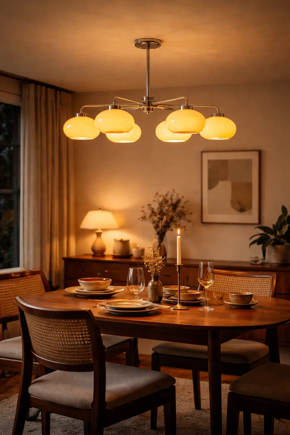Oval Persimmon Chandelier - Lumpaz