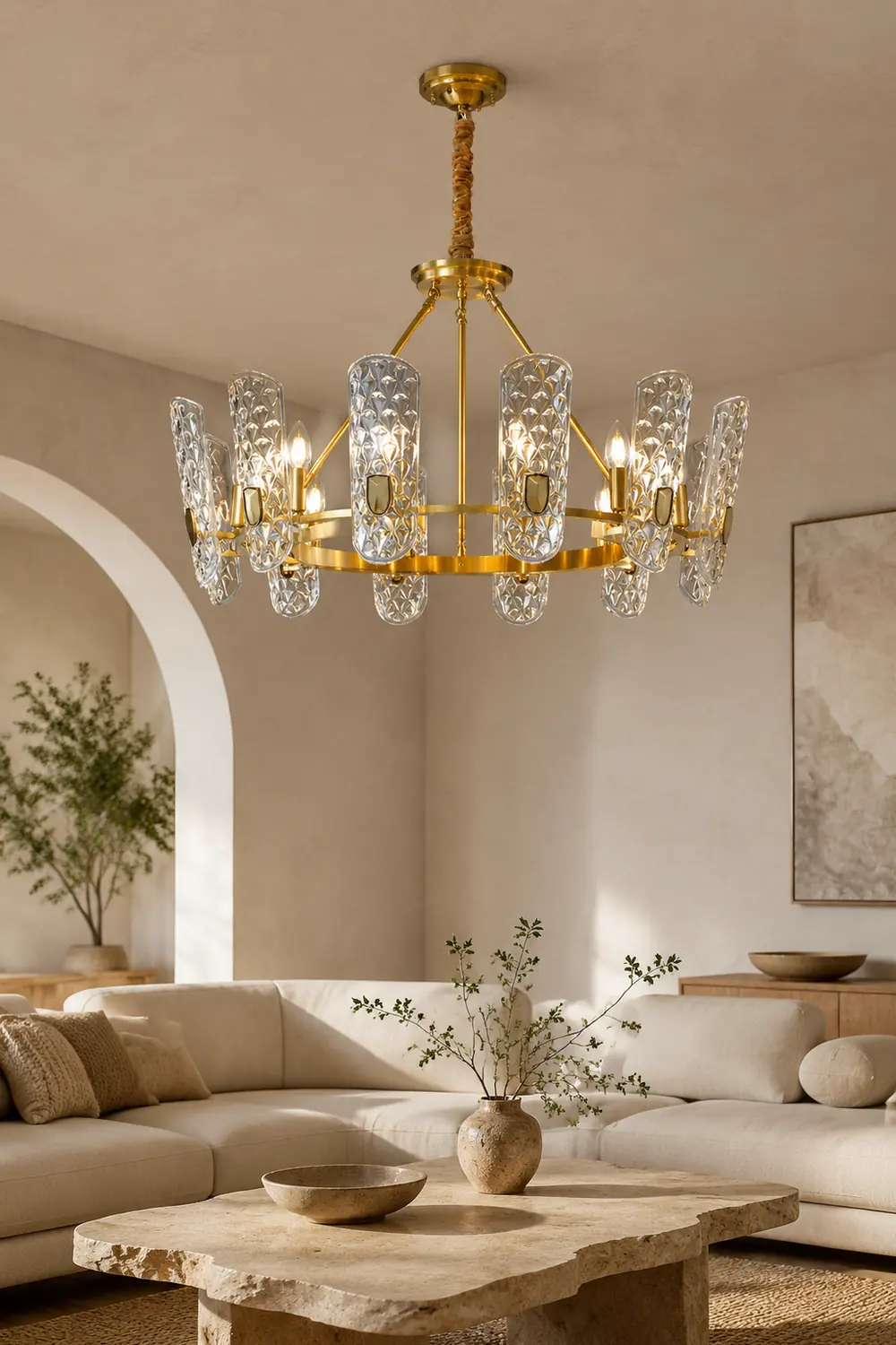 Brass Central Chandelier - Lumpaz