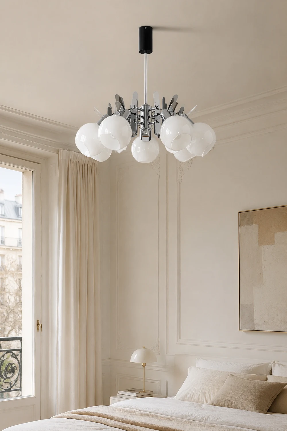 Vintage Geometrical Chrome Chandelier - Lumpaz