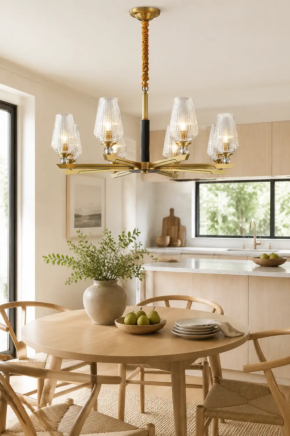 Orrefors Brass Chandelier - Lumpaz