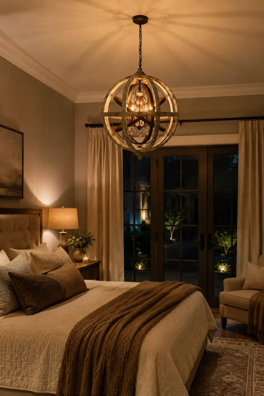Retro Globe Weathered Chandelier - Lumpaz